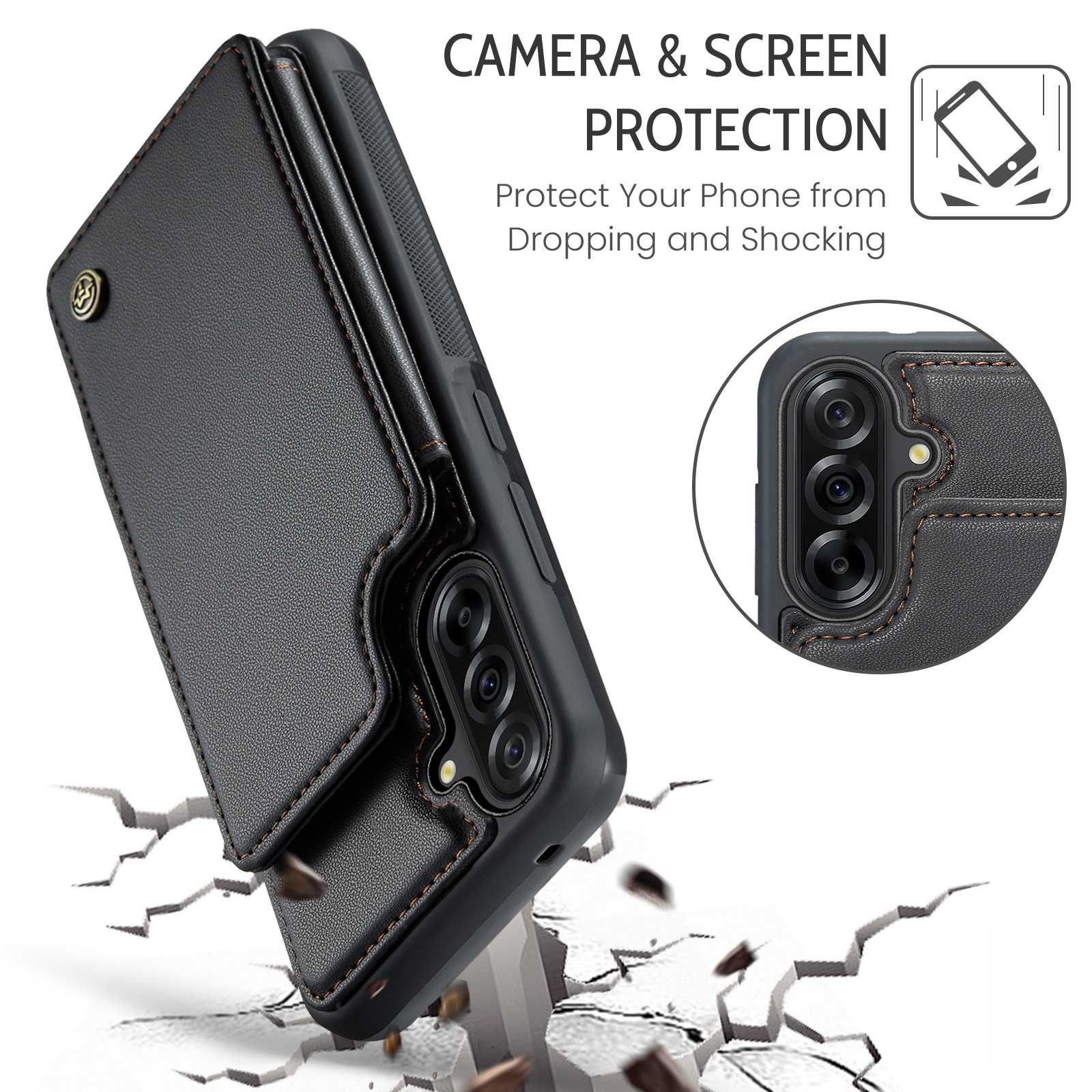RFID blocking Tegnebog Cover Samsung Galaxy A17 sort