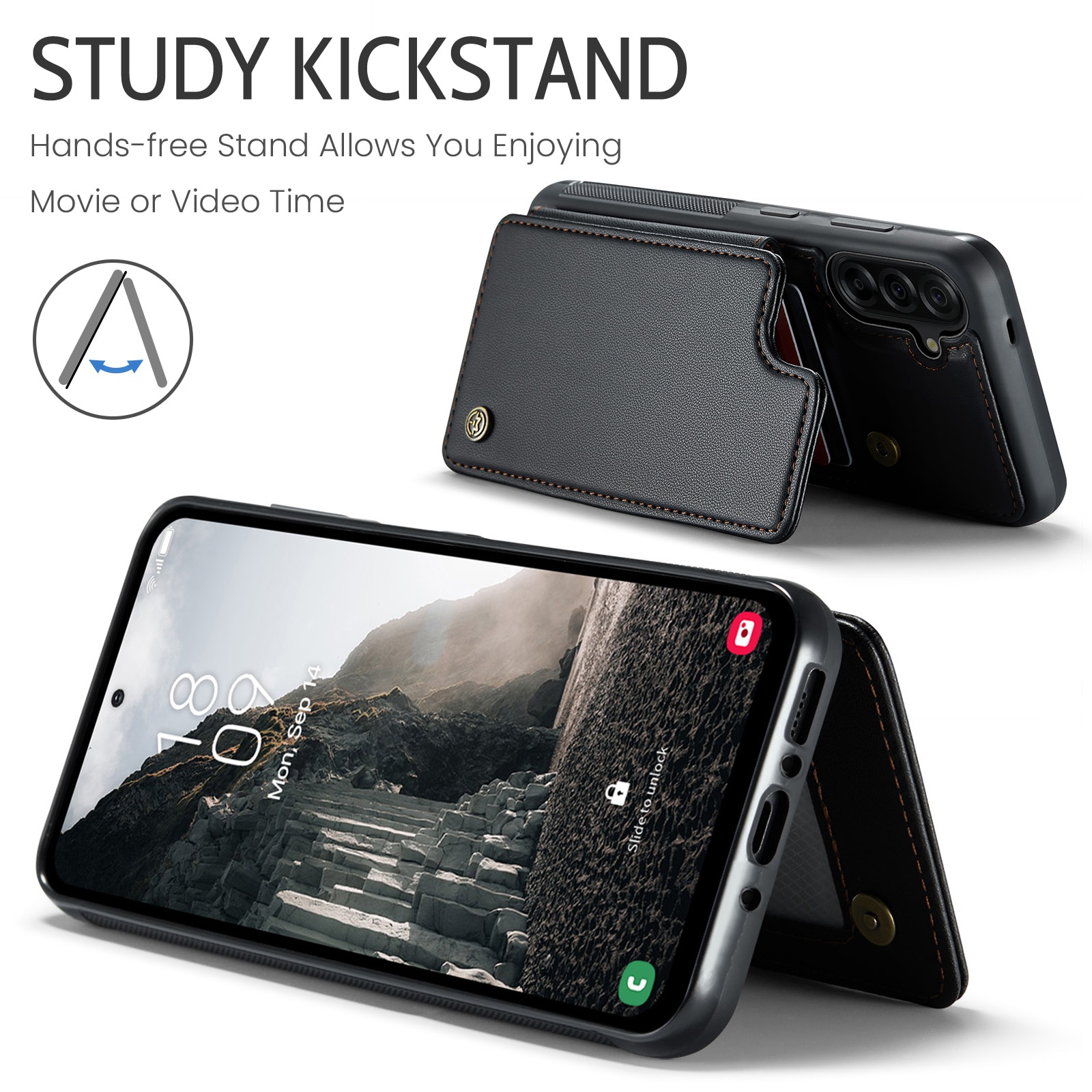 RFID blocking Tegnebog Cover Samsung Galaxy A17 sort