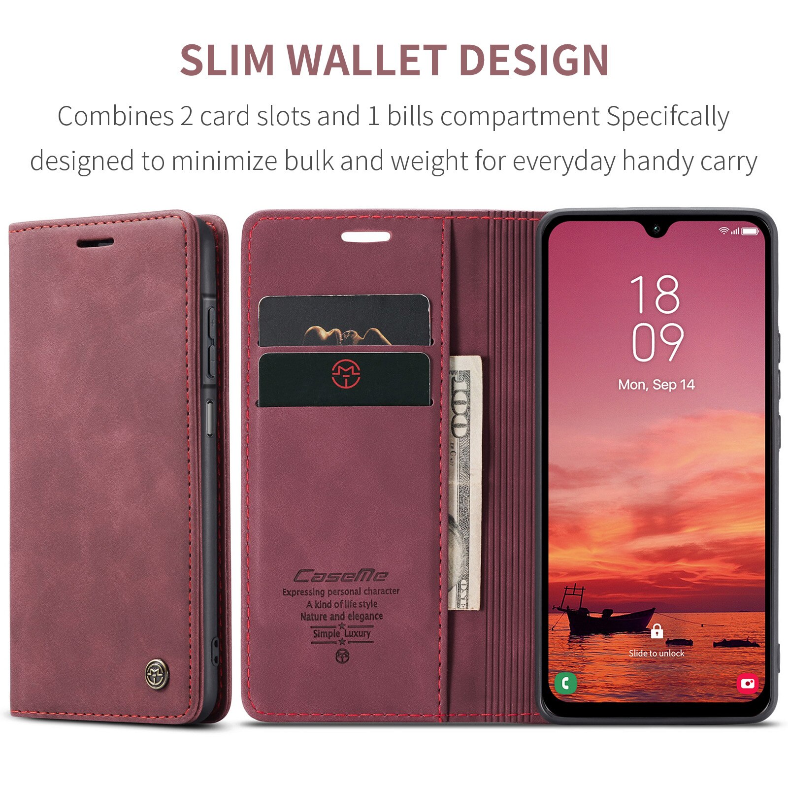 Slim Pung Etui Samsung Galaxy A17 Rød