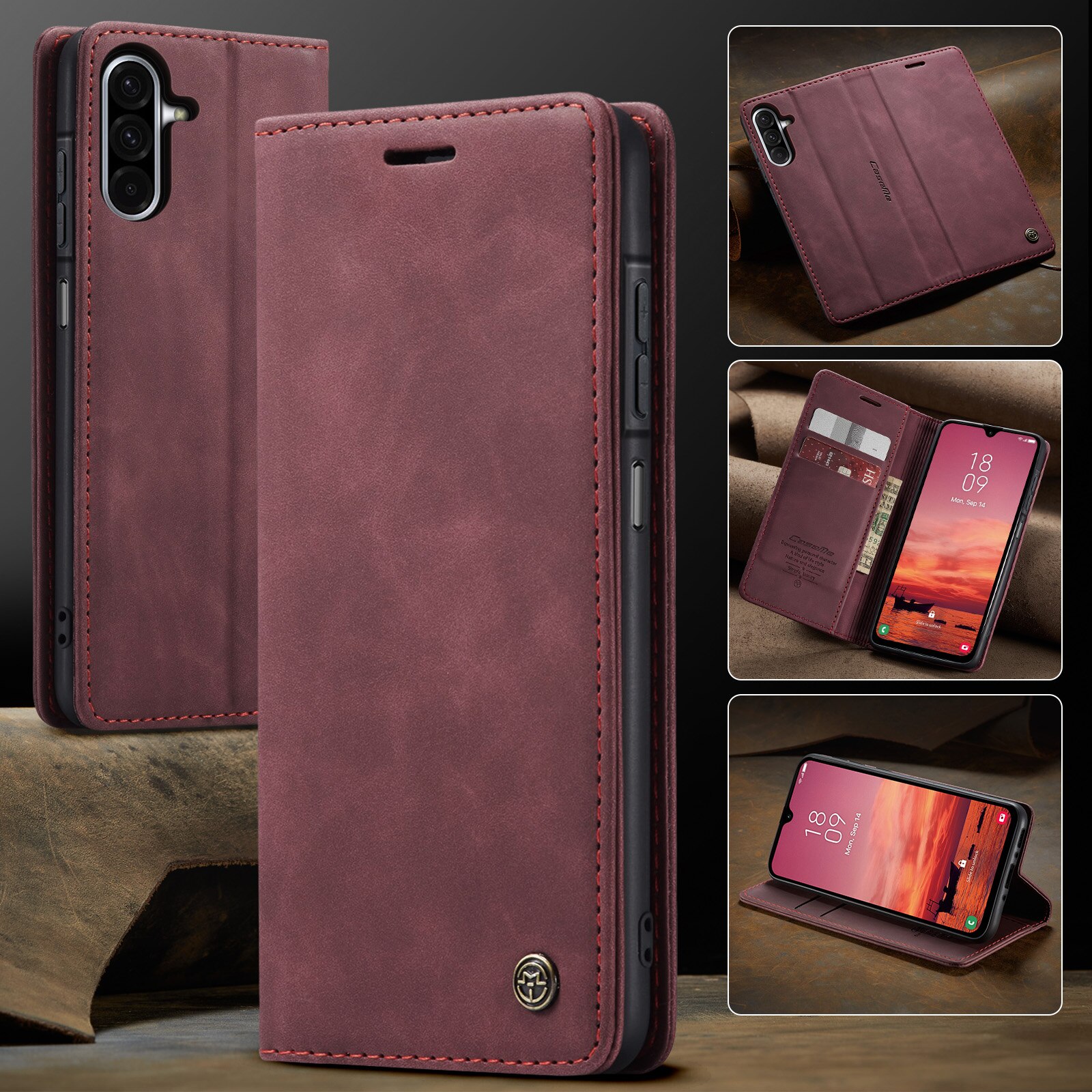 Slim Pung Etui Samsung Galaxy A17 Rød