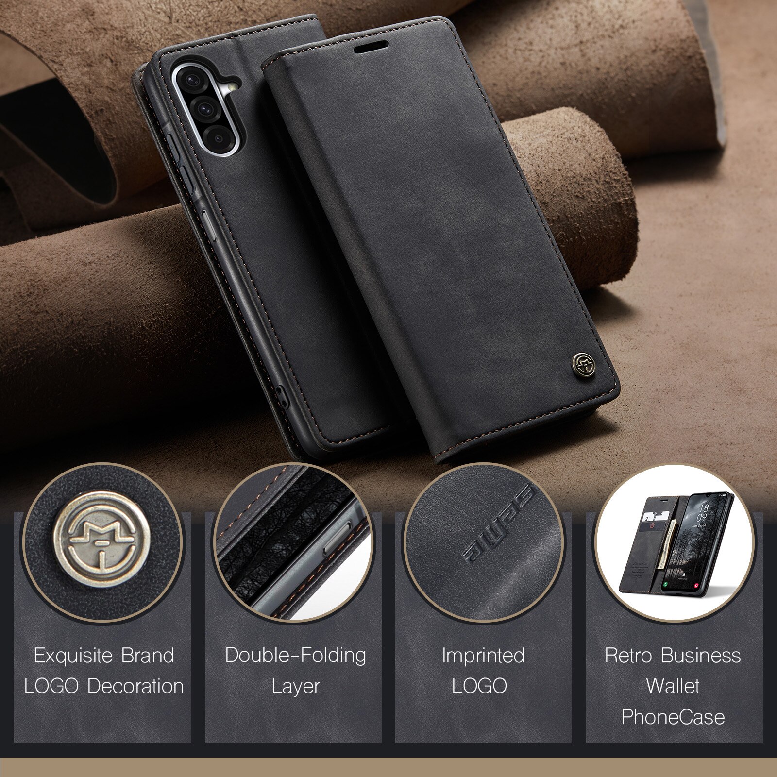 Slim Pung Etui Samsung Galaxy A17 Sort