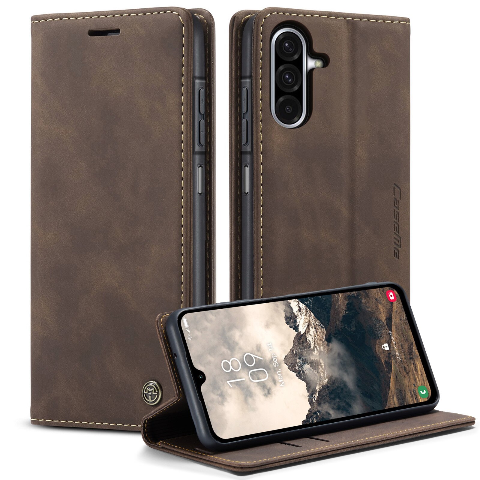 Slim Pung Etui Samsung Galaxy A17 Brun