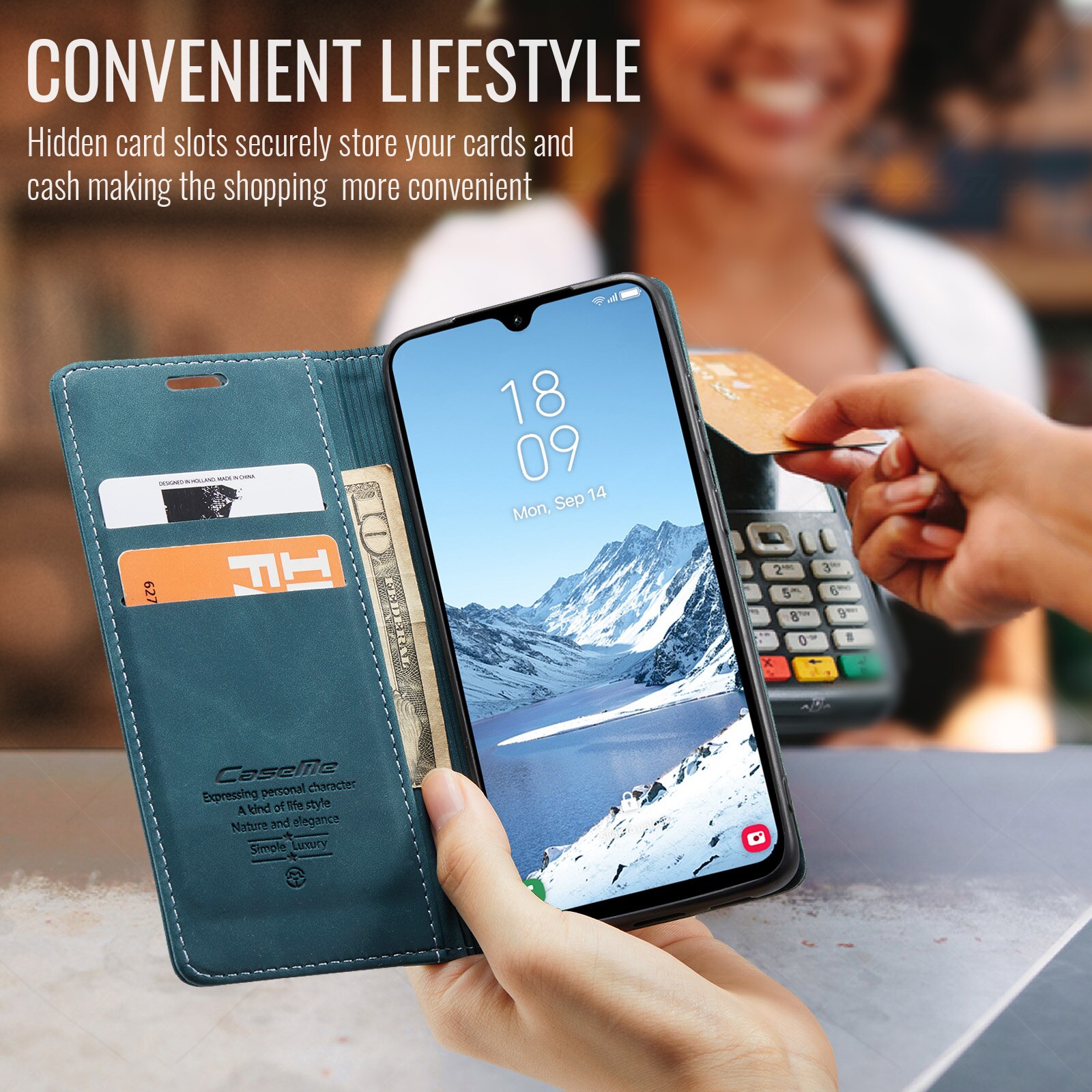 Slim Pung Etui Samsung Galaxy A17 Blå