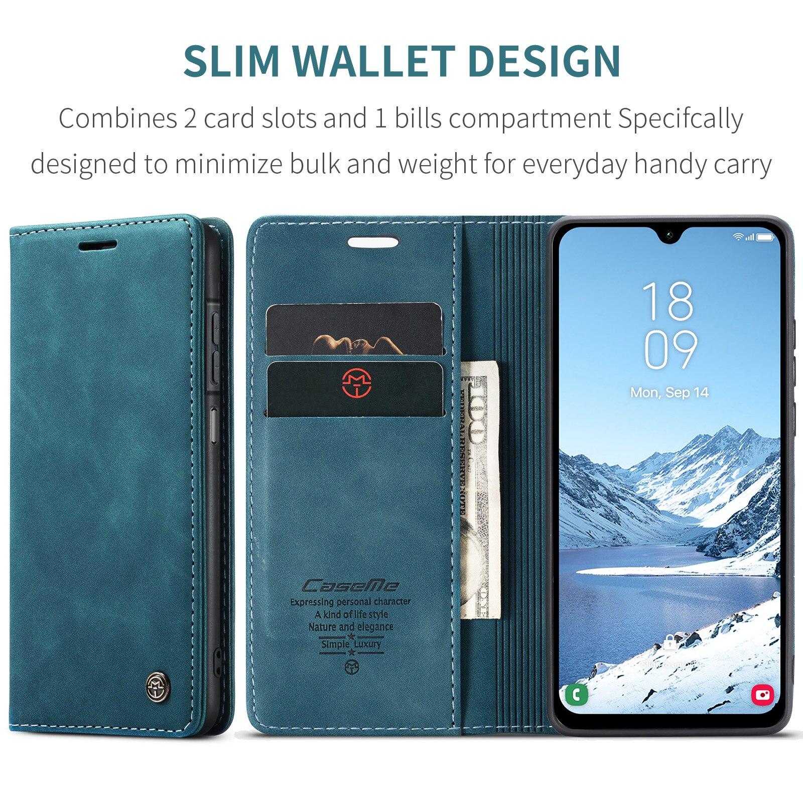 Slim Pung Etui Samsung Galaxy A17 Blå