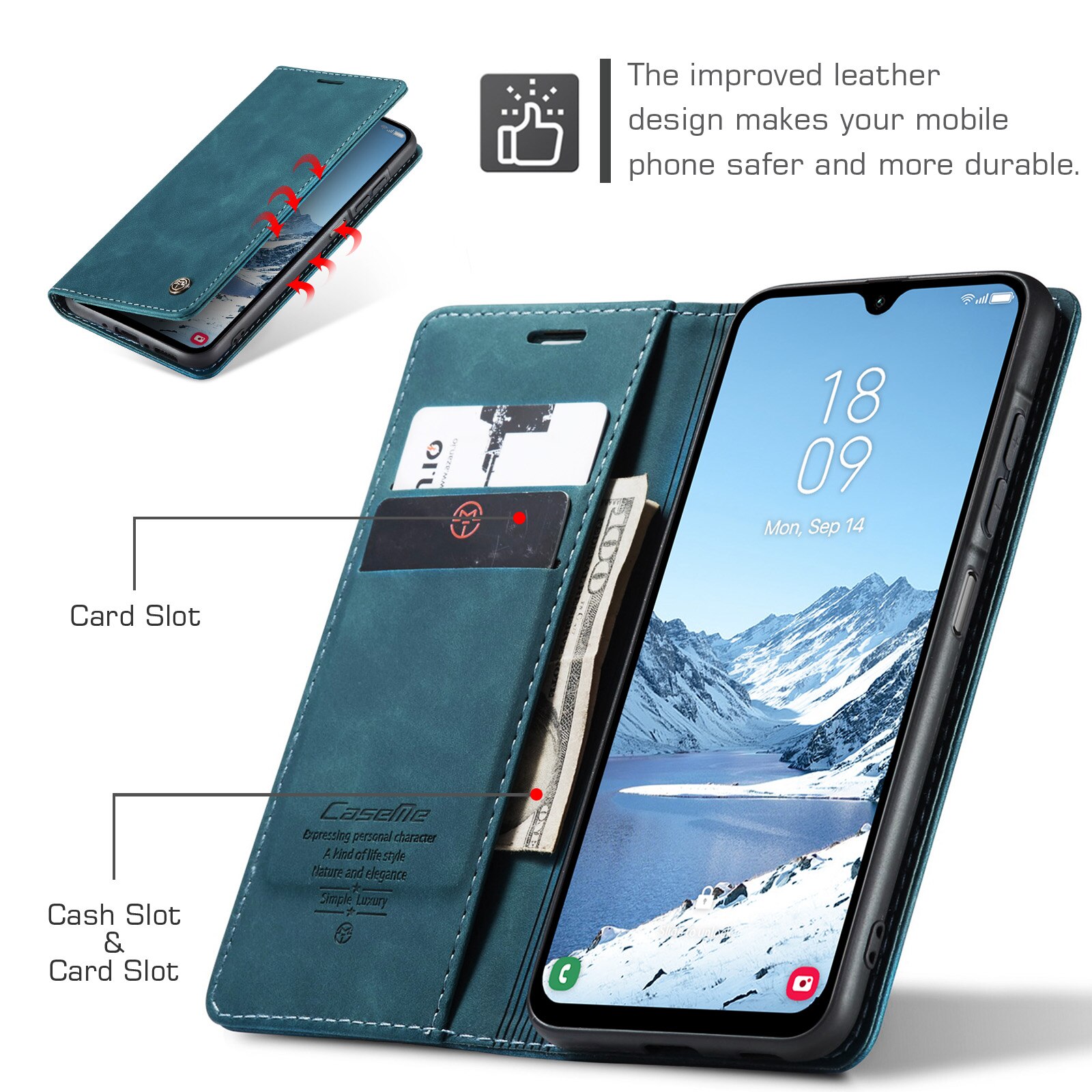 Slim Pung Etui Samsung Galaxy A17 Blå