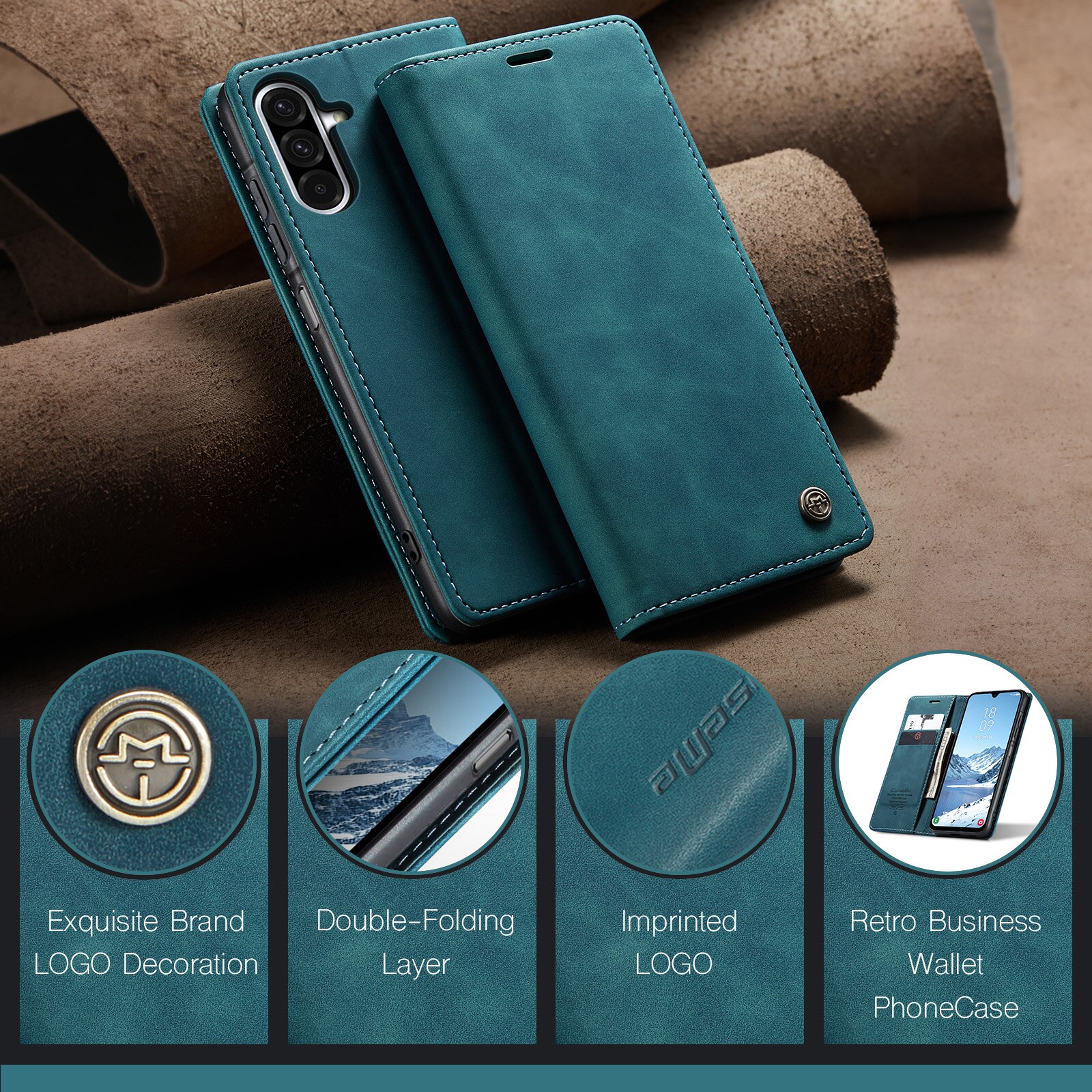 Slim Pung Etui Samsung Galaxy A17 Blå
