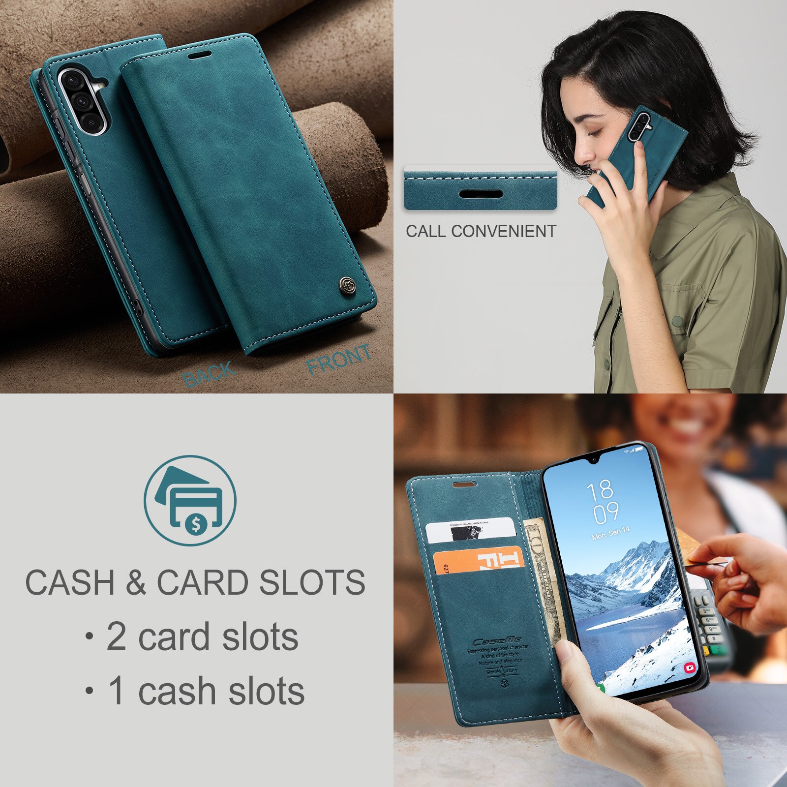 Slim Pung Etui Samsung Galaxy A17 Blå