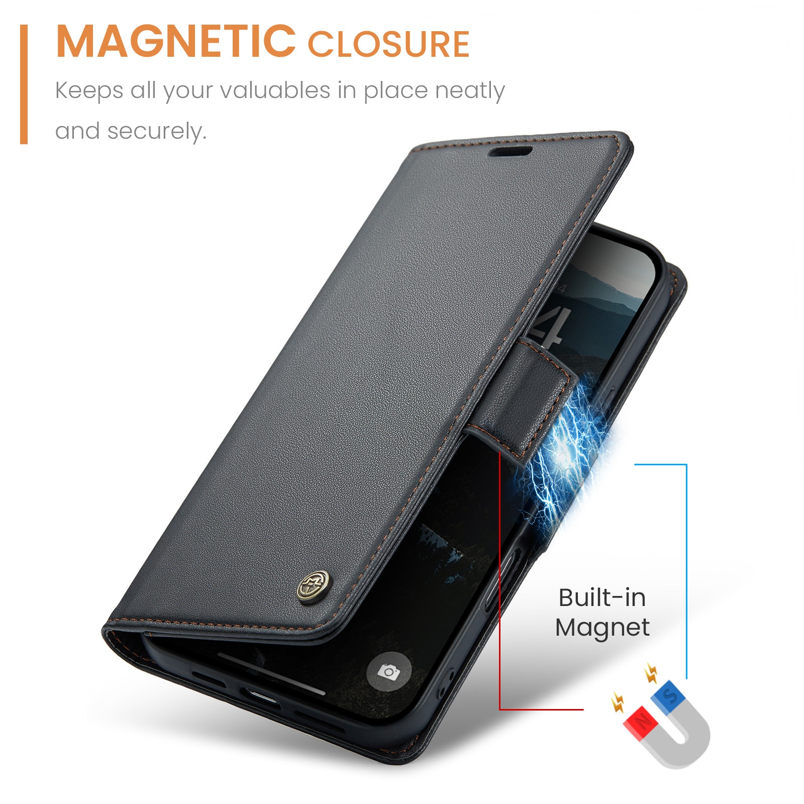 RFID blocking Slim Pung Etui iPhone 17 Pro Sort