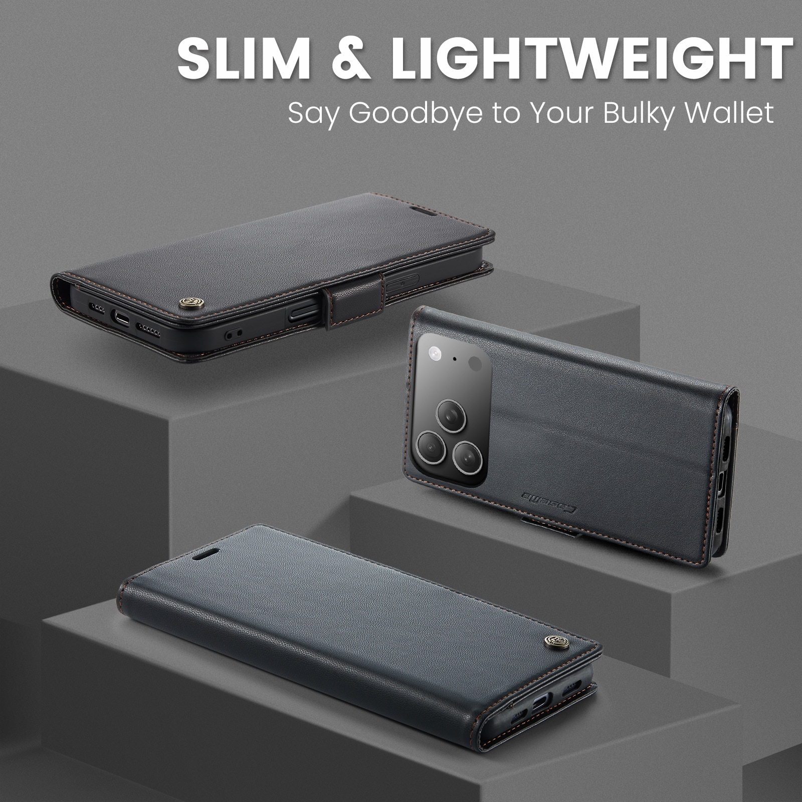 RFID blocking Slim Pung Etui iPhone 17 Pro Sort