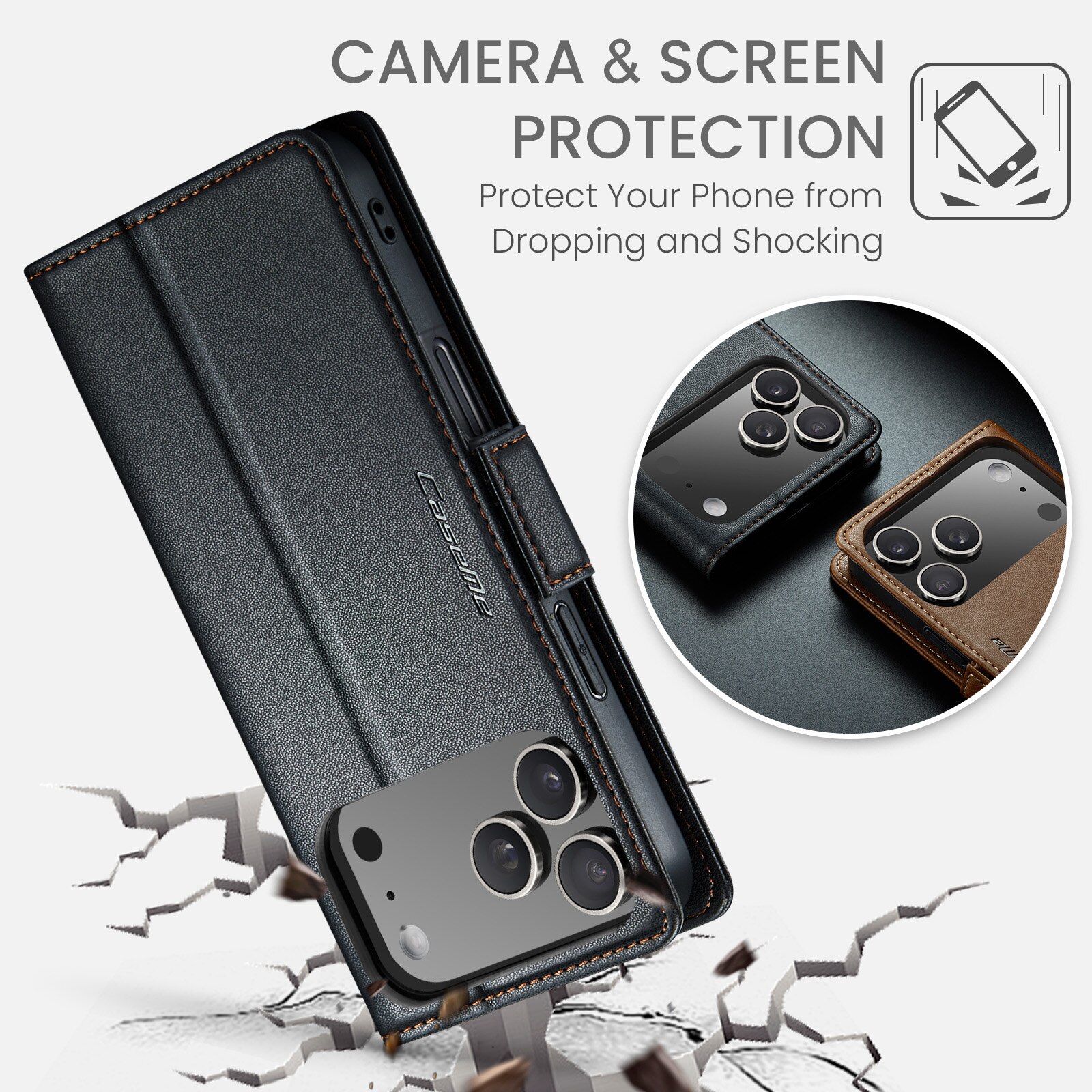 RFID blocking Slim Pung Etui iPhone 17 Pro Sort