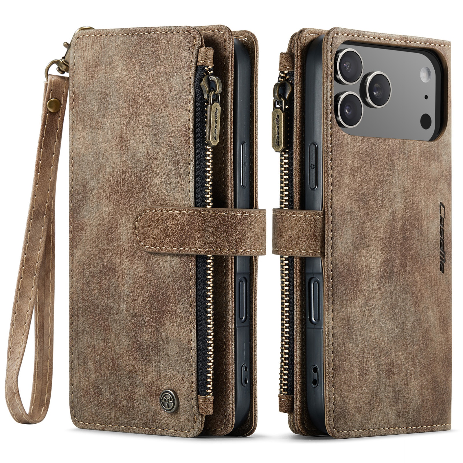 Zipper Wallet iPhone 17 Pro Max Brun