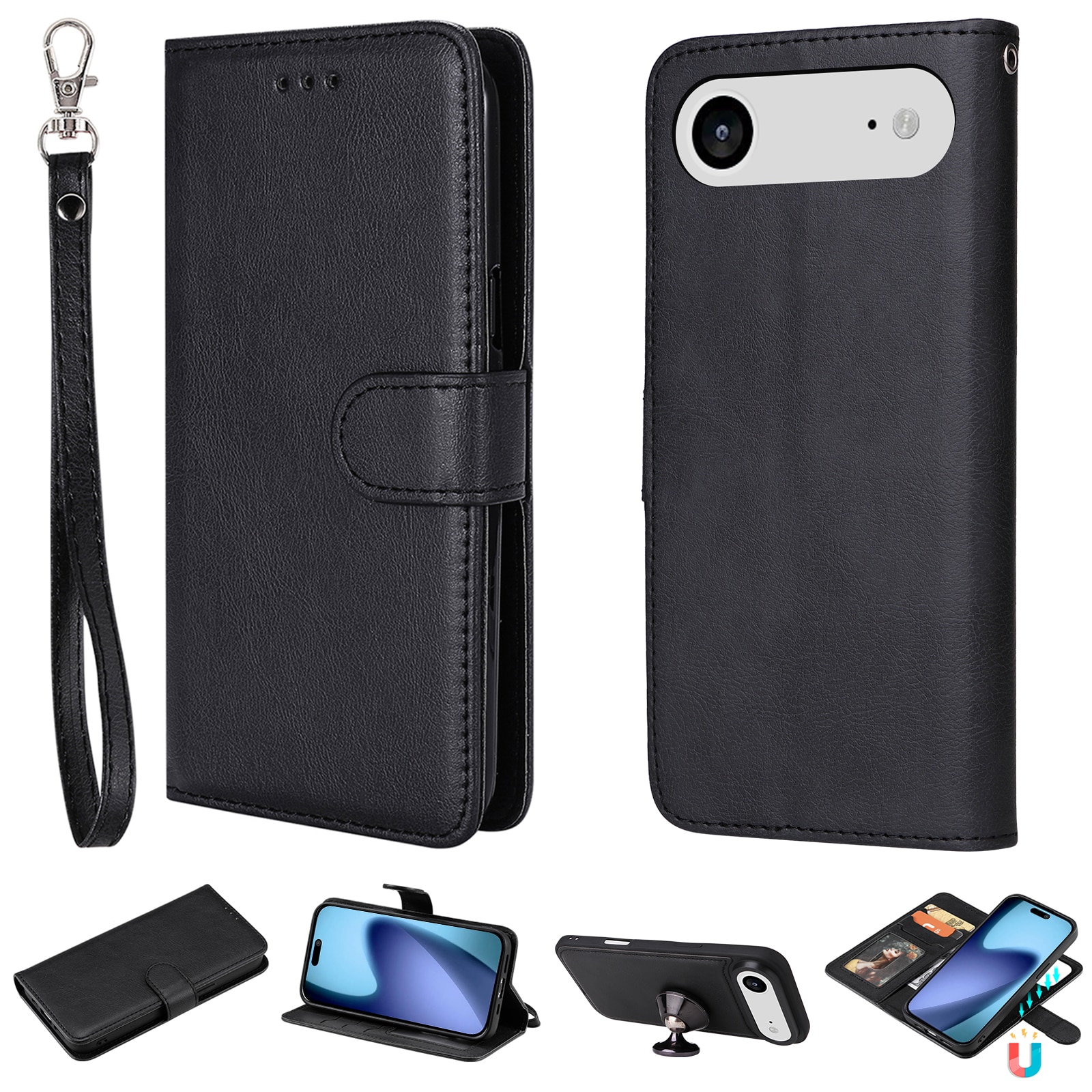 Magnetisk Wallet iPhone 17 Air Sort