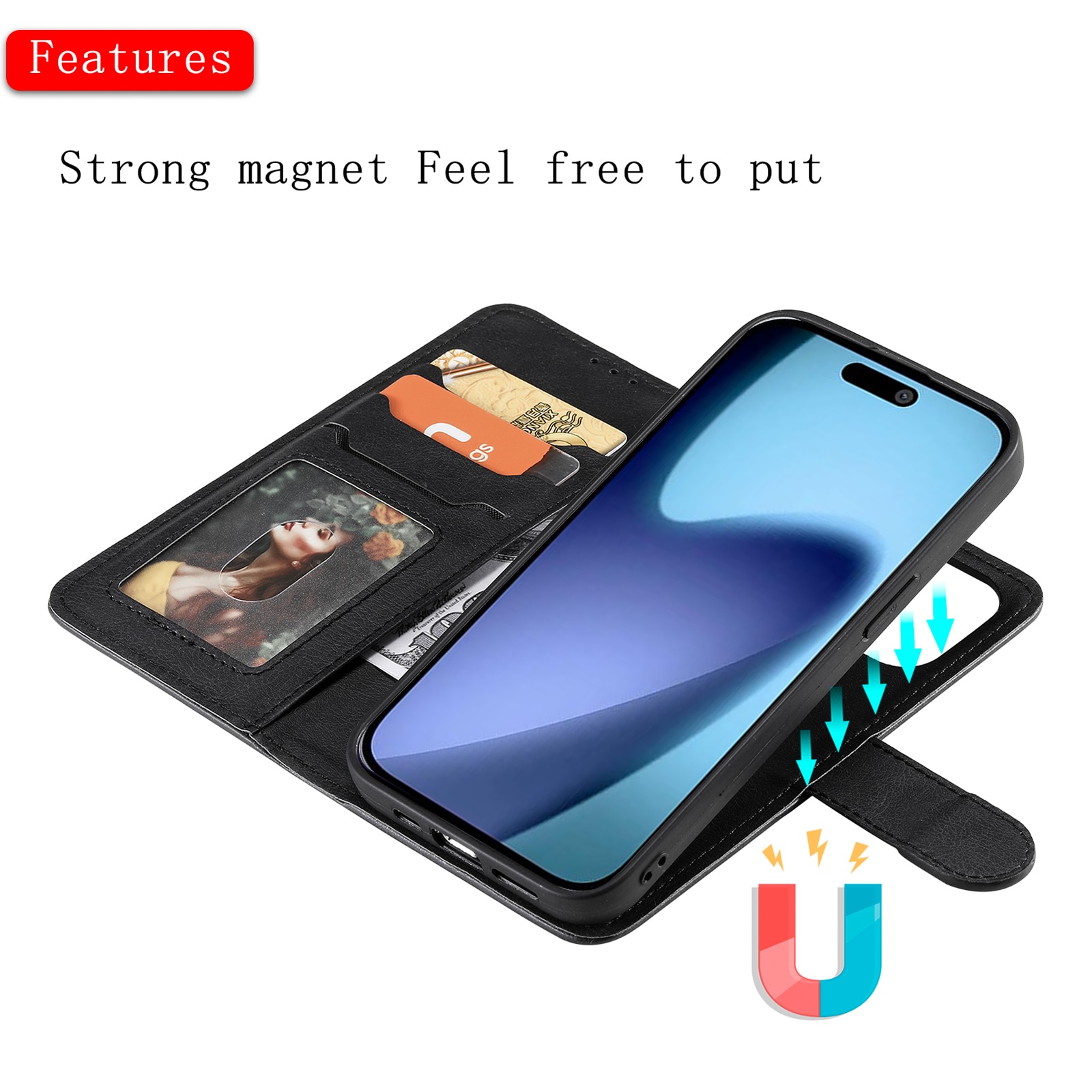 Magnetisk Wallet iPhone 17 Air Sort