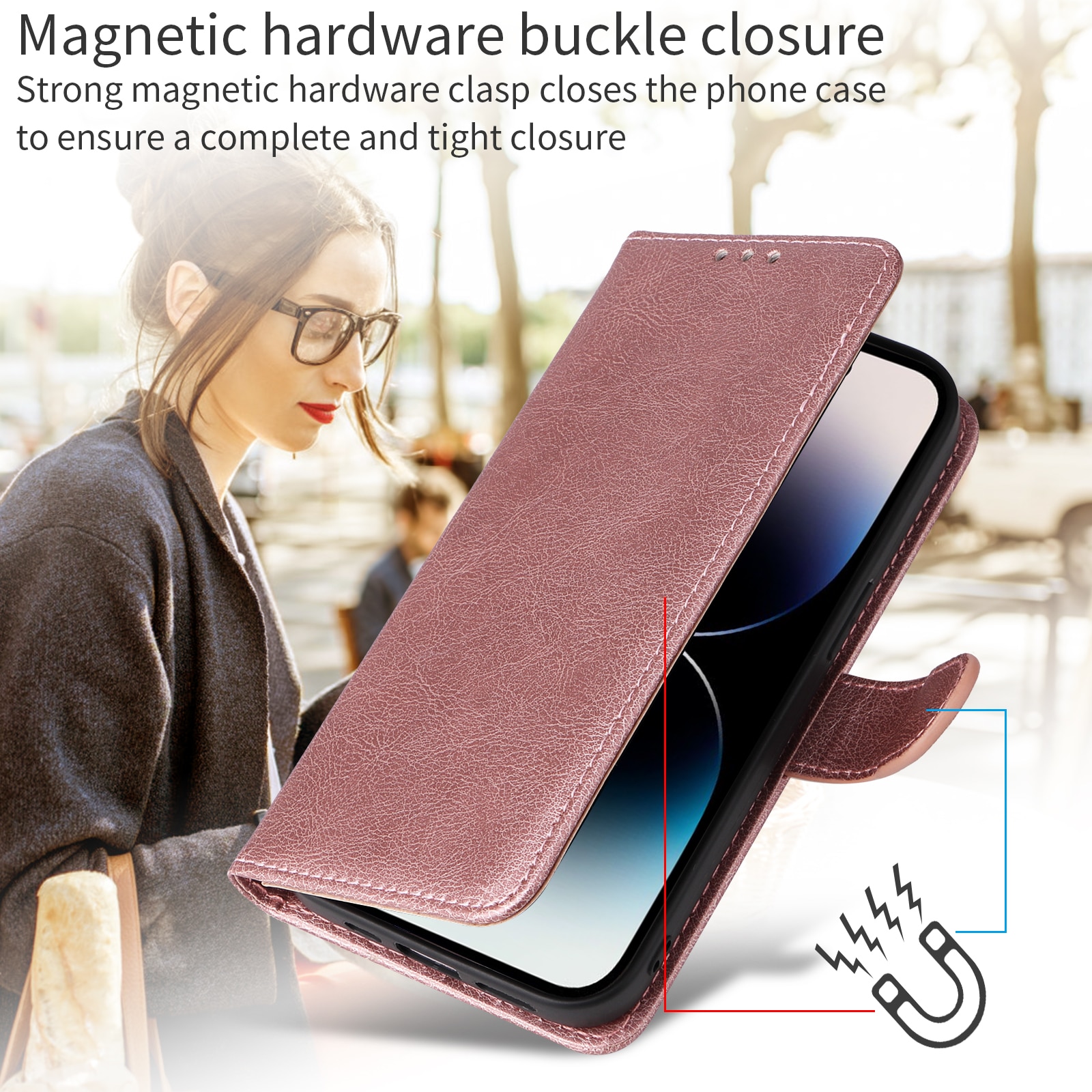 Magnetisk Wallet iPhone 17 Lyserød