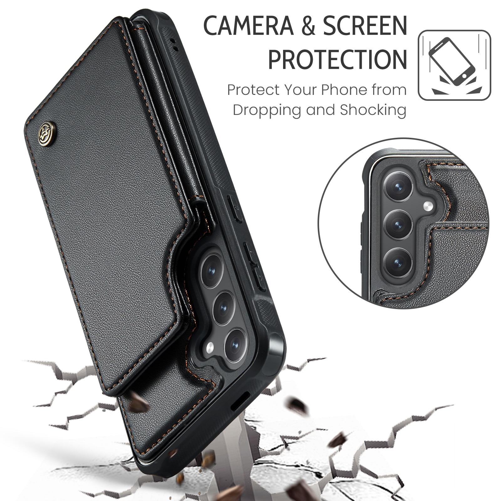 RFID blocking Tegnebog Cover Samsung Galaxy S25 FE sort