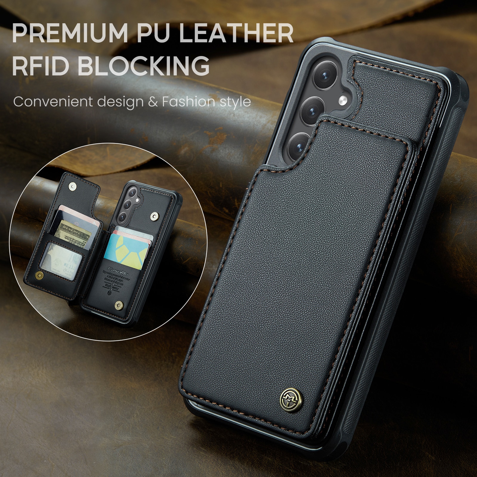 RFID blocking Tegnebog Cover Samsung Galaxy S25 FE sort