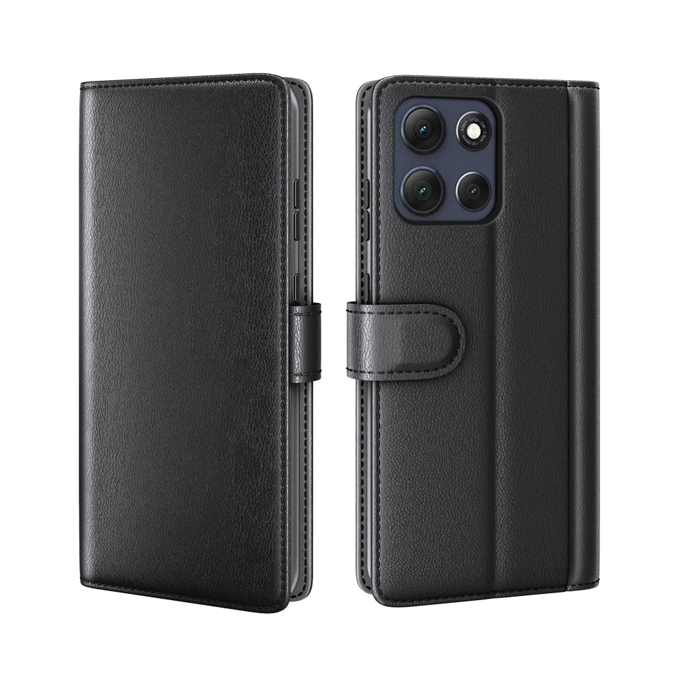 Ægte Læderetui Motorola Moto G86 Sort