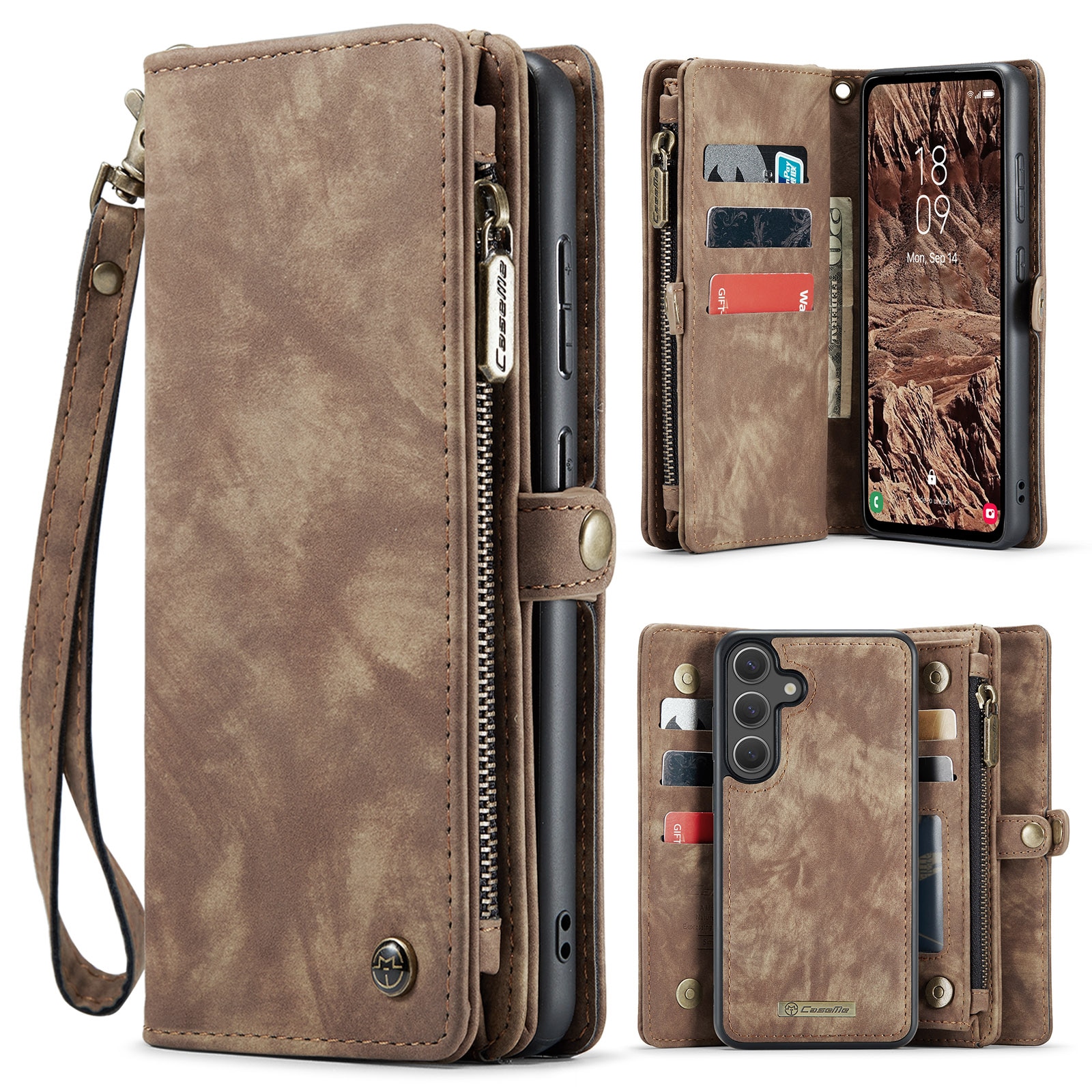 Multi-slot Mobiltaske Samsung Galaxy S25 FE Brun