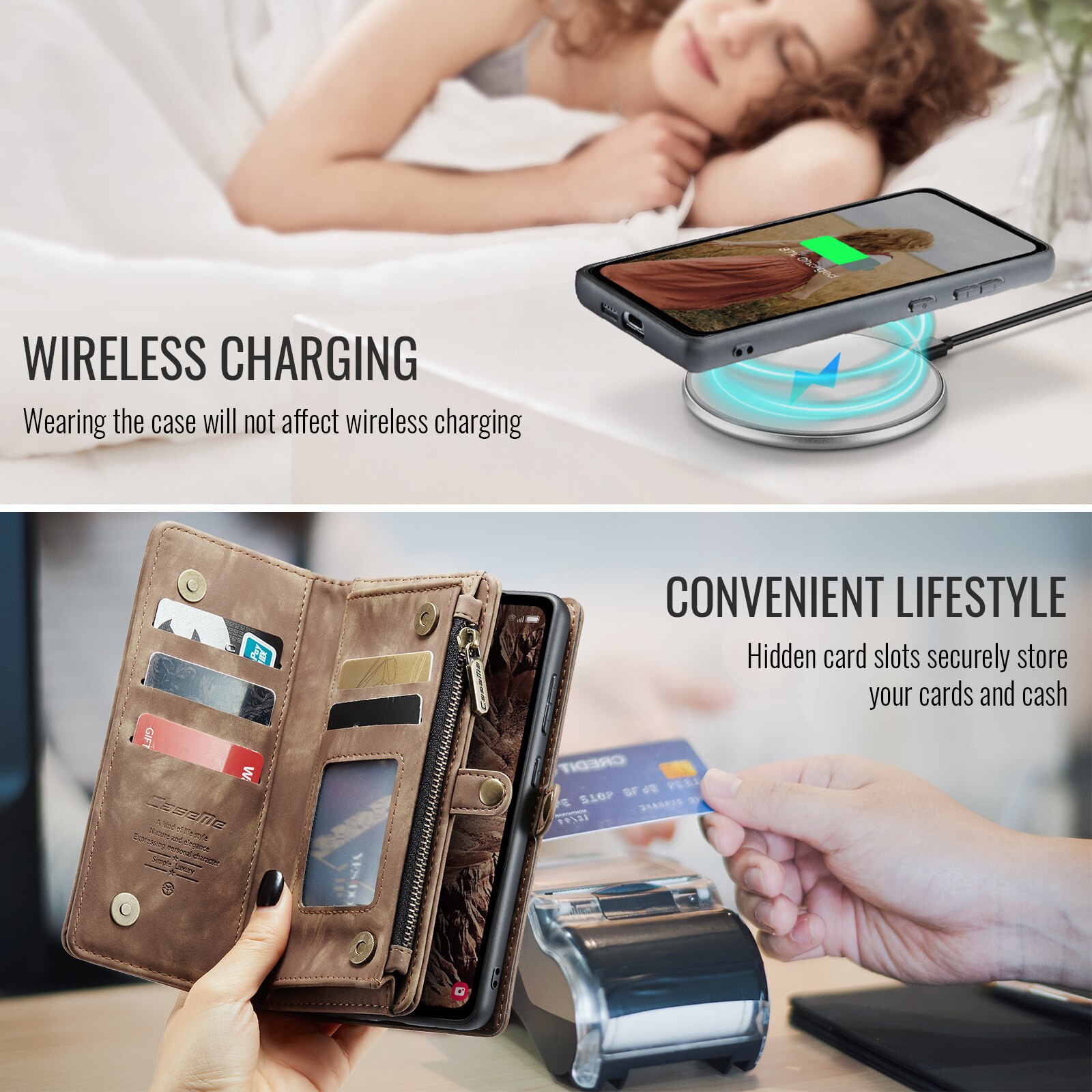 Multi-slot Mobiltaske Samsung Galaxy S25 FE Brun