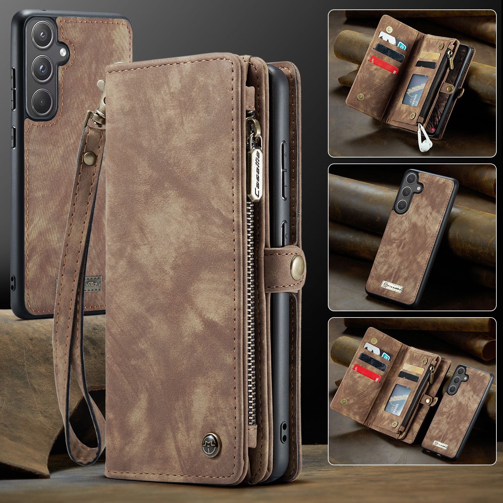 Multi-slot Mobiltaske Samsung Galaxy S25 FE Brun