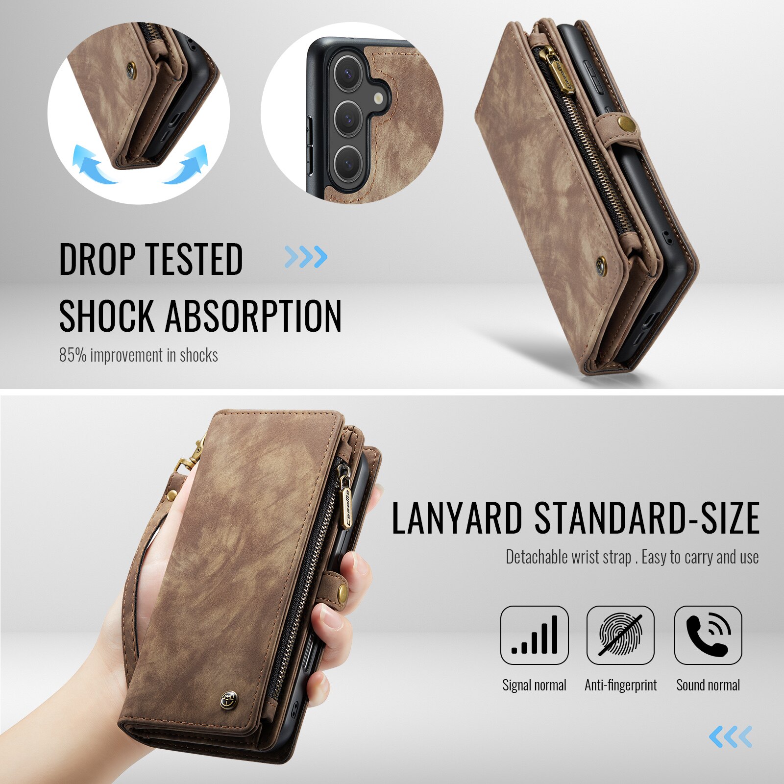 Multi-slot Mobiltaske Samsung Galaxy S25 FE Brun