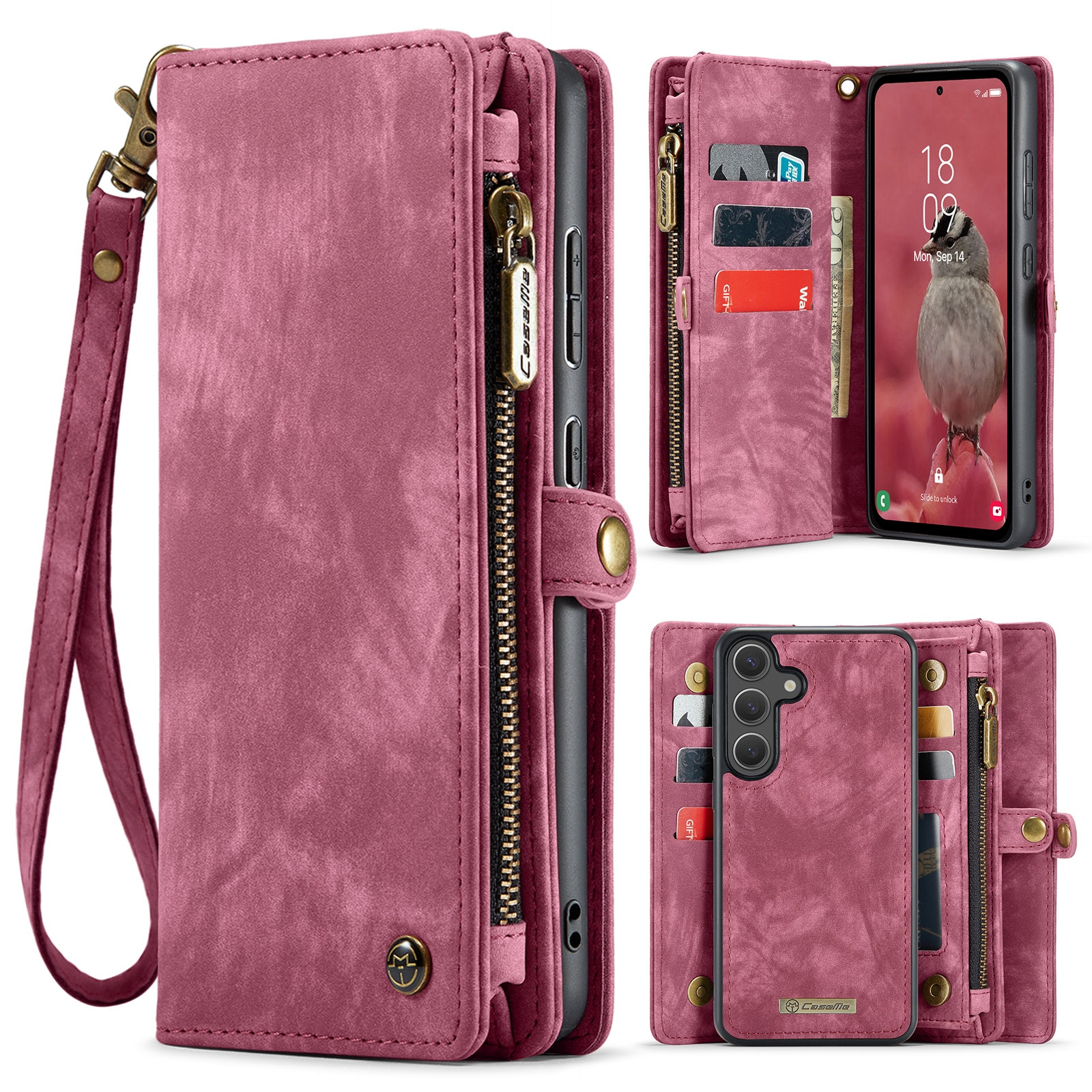 Multi-slot Mobiltaske Samsung Galaxy S25 FE Rød