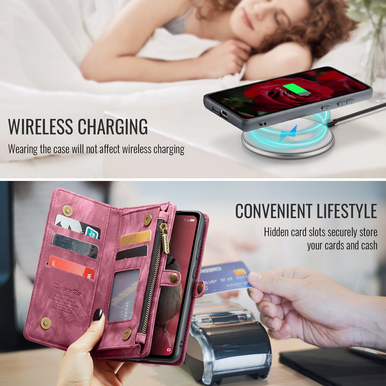 Multi-slot Mobiltaske Samsung Galaxy S25 FE Rød