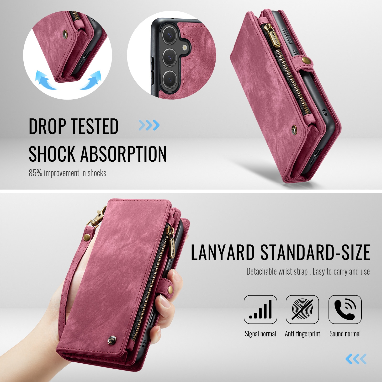 Multi-slot Mobiltaske Samsung Galaxy S25 FE Rød
