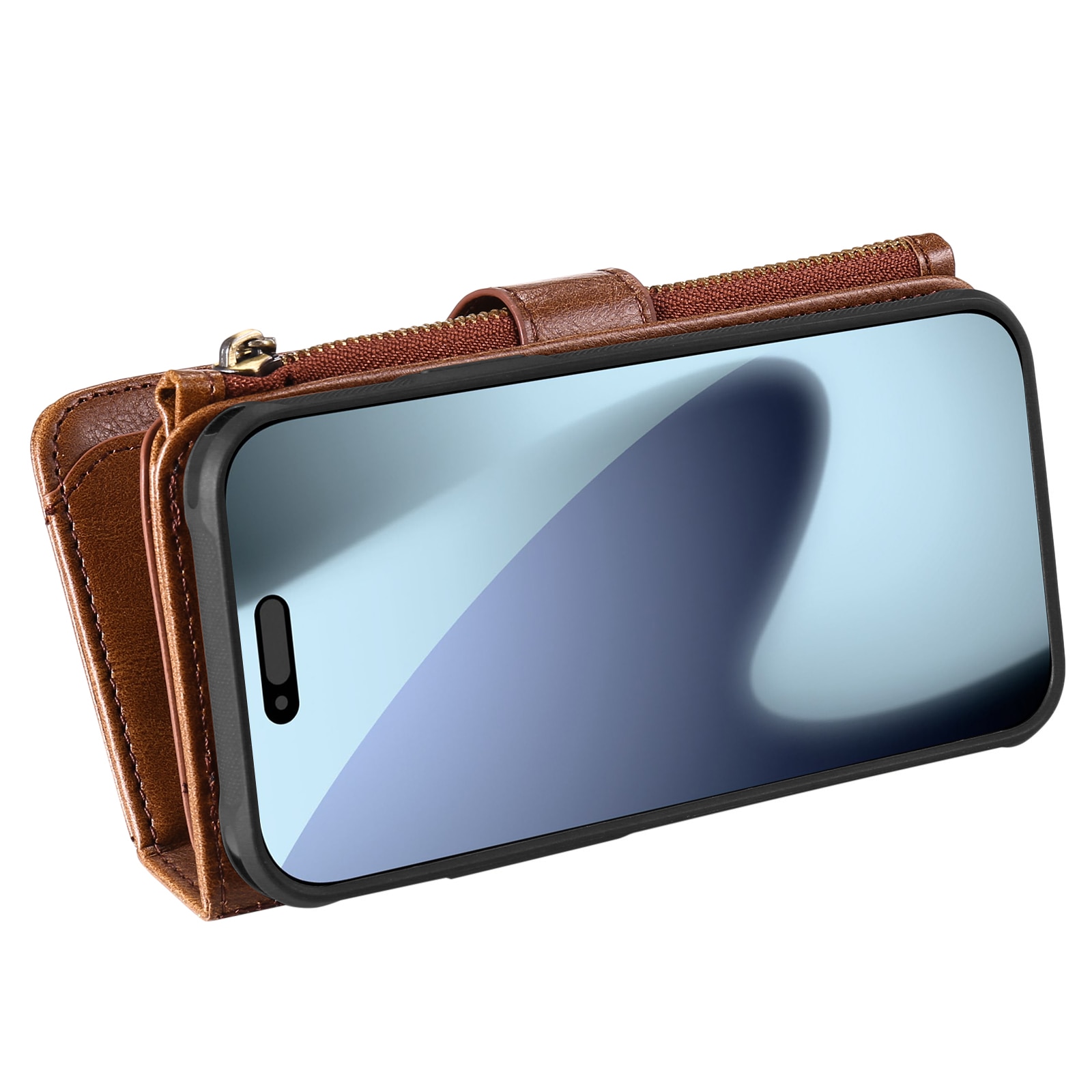 Magnet Leather Multi-Wallet iPhone 17 Pro Max Brun