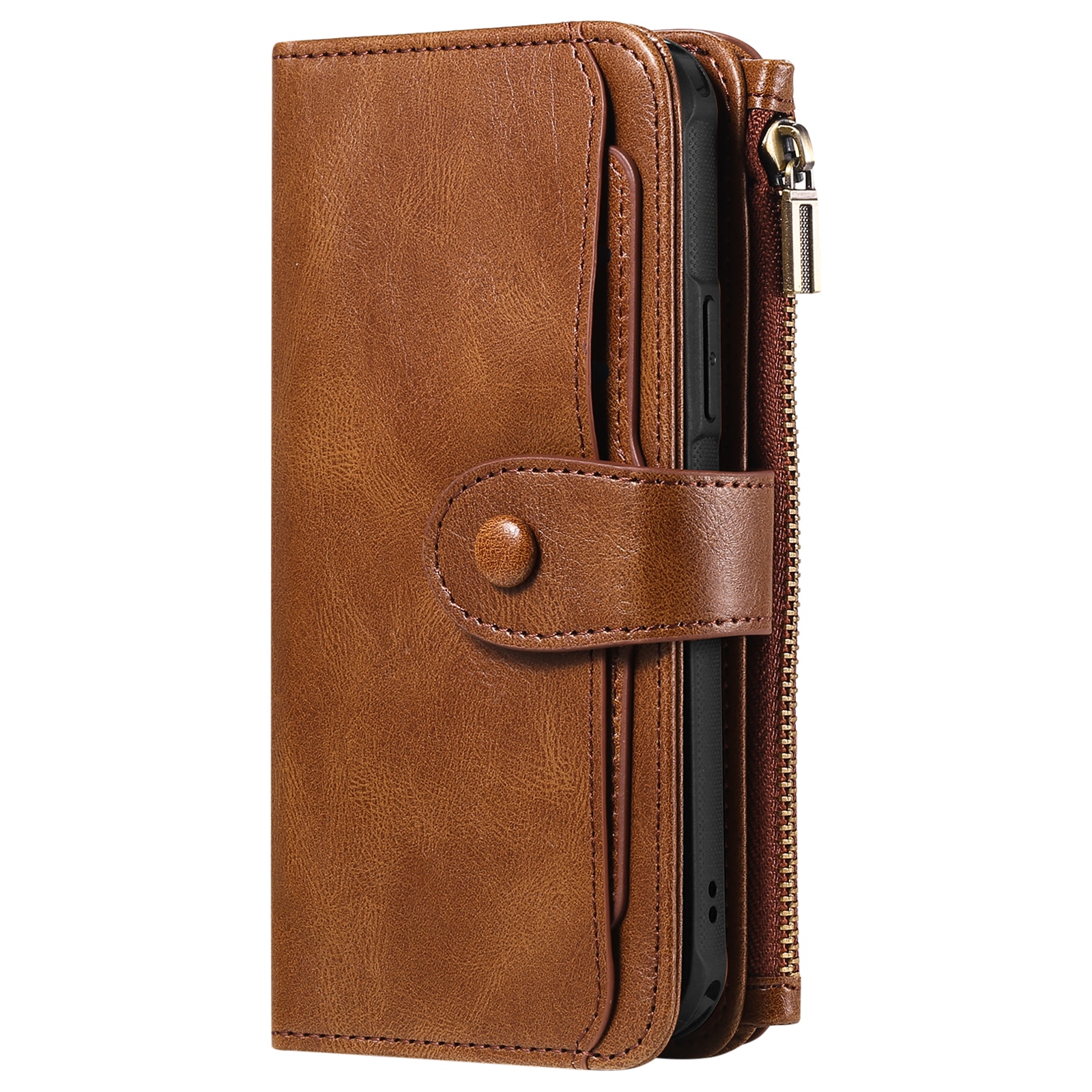 Magnet Leather Multi-Wallet iPhone 17 Pro Max Brun