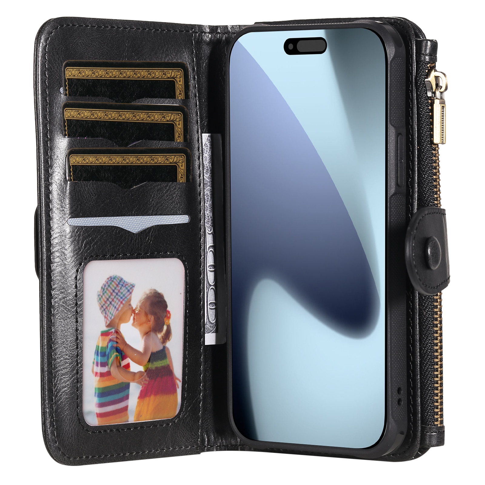 Magnet Leather Multi-Wallet iPhone 17 Pro Max sort