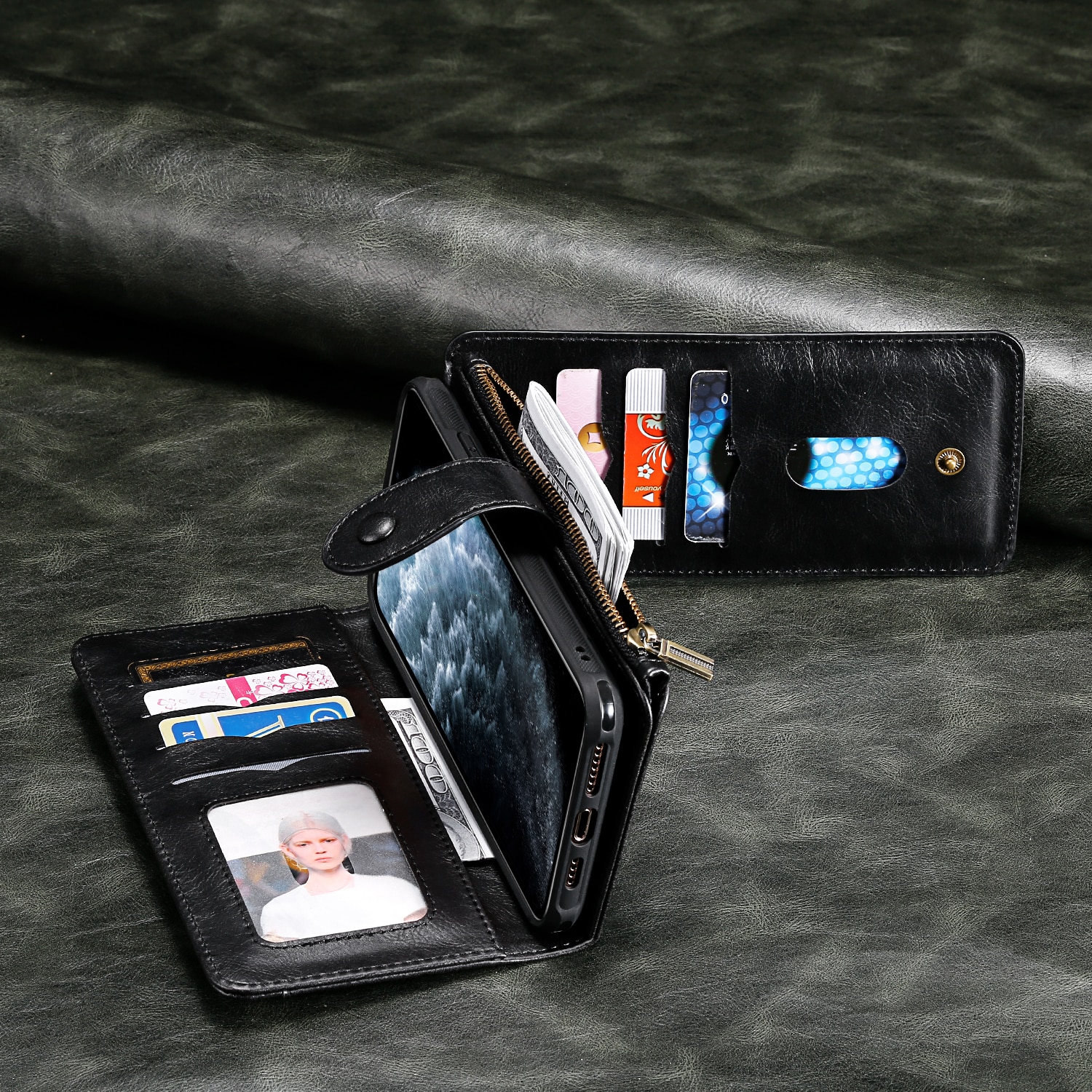 Magnet Leather Multi-Wallet iPhone 17 Pro Max sort