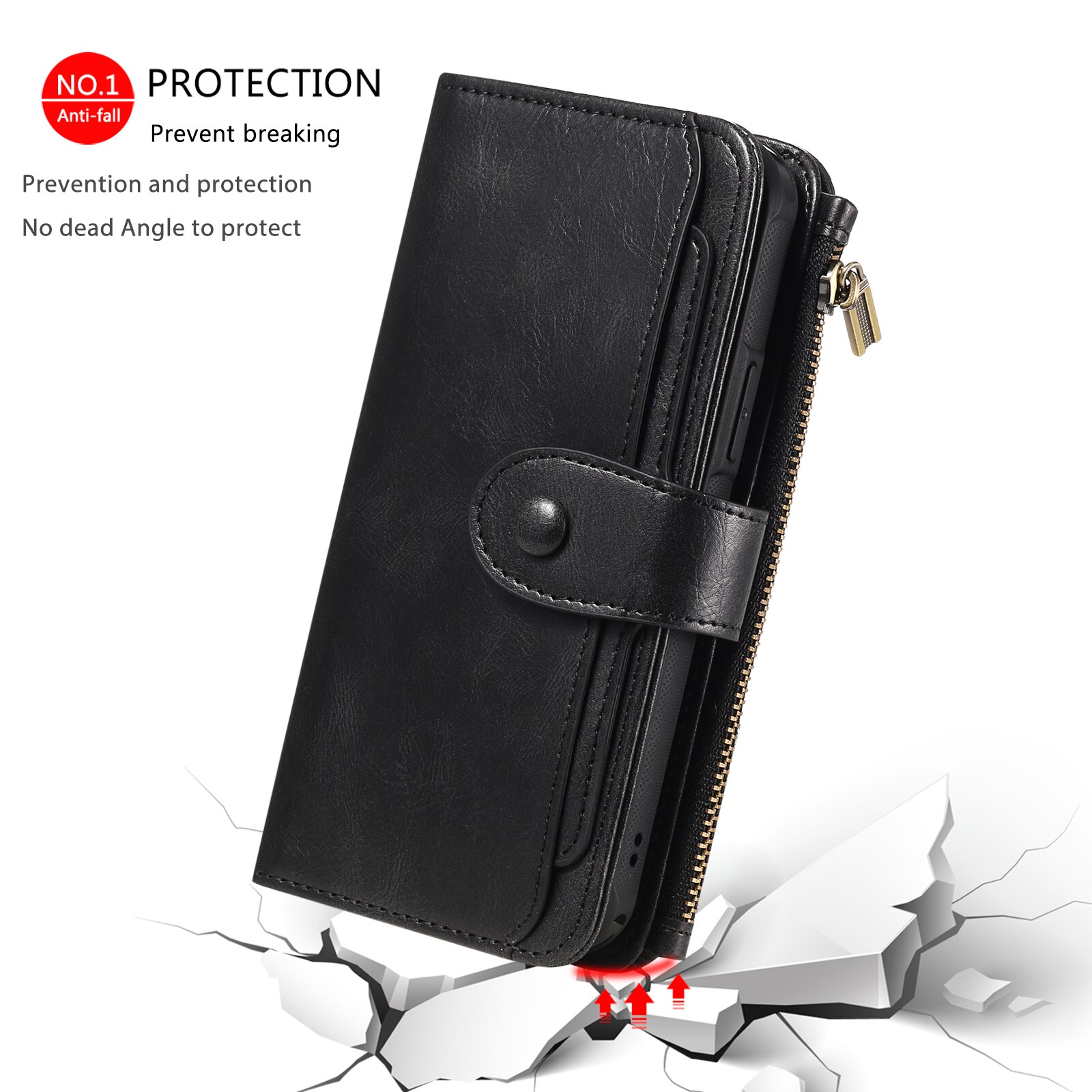 Magnet Leather Multi-Wallet iPhone 17 sort
