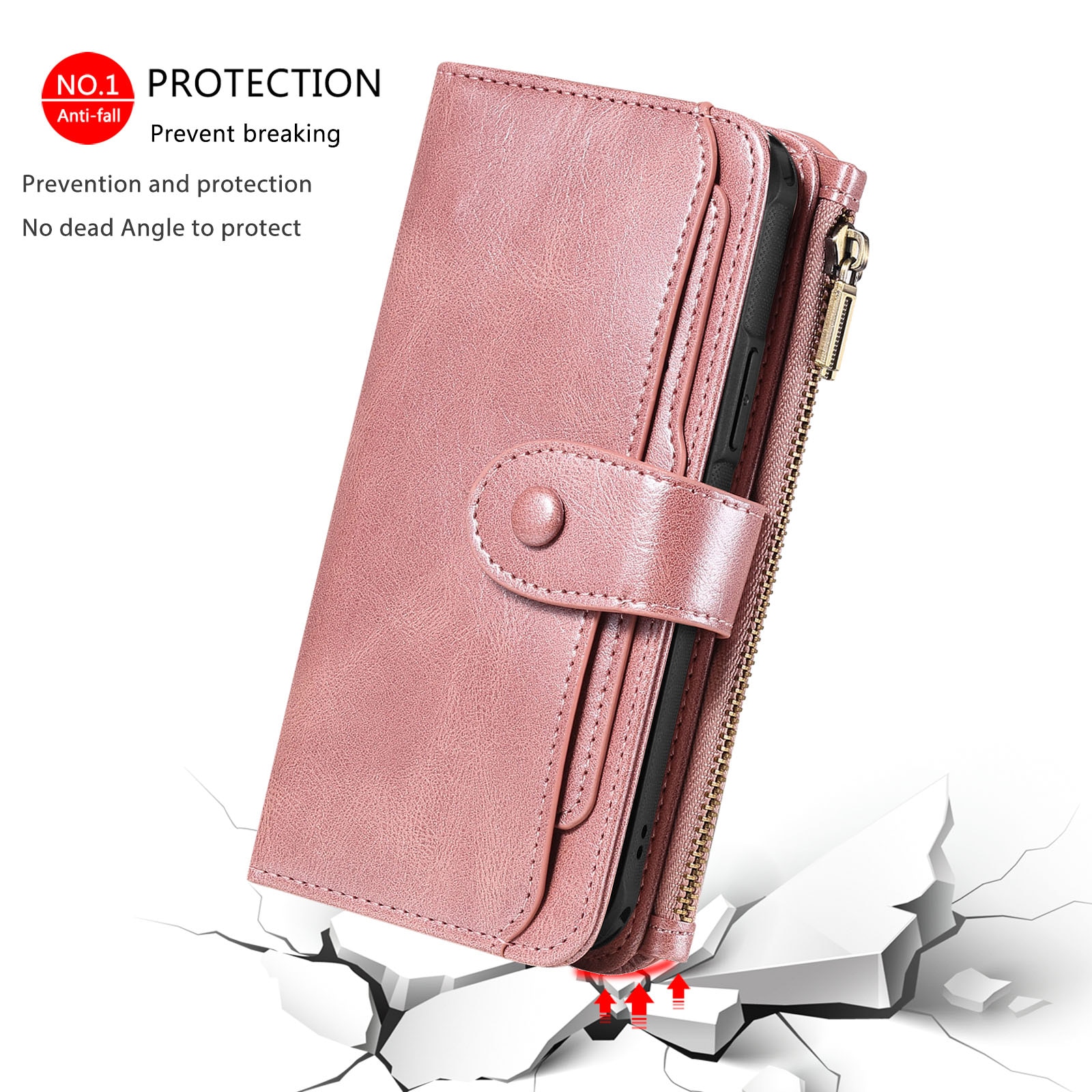 Magnet Leather Multi-Wallet iPhone 17 Lyserød