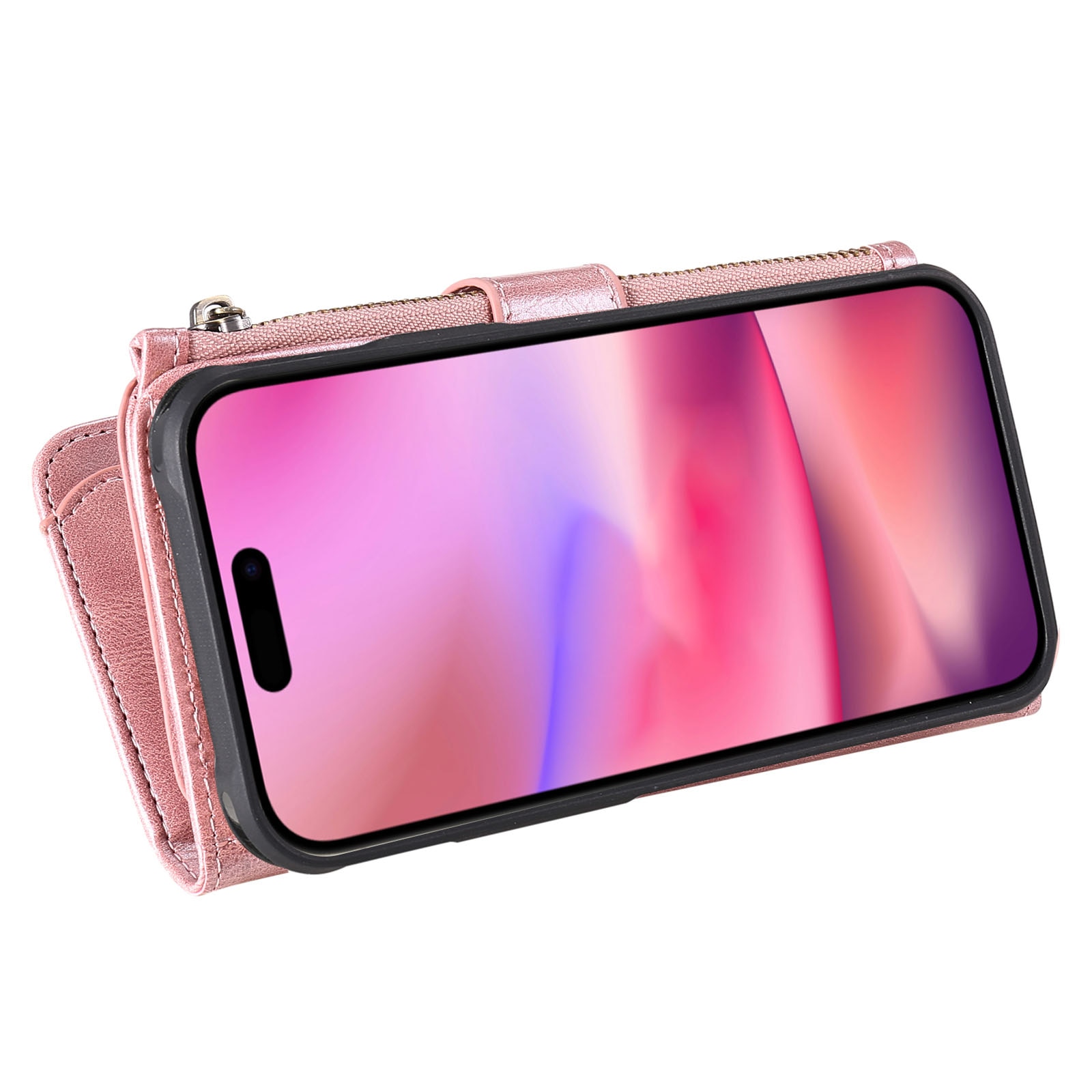 Magnet Leather Multi-Wallet iPhone 17 Lyserød