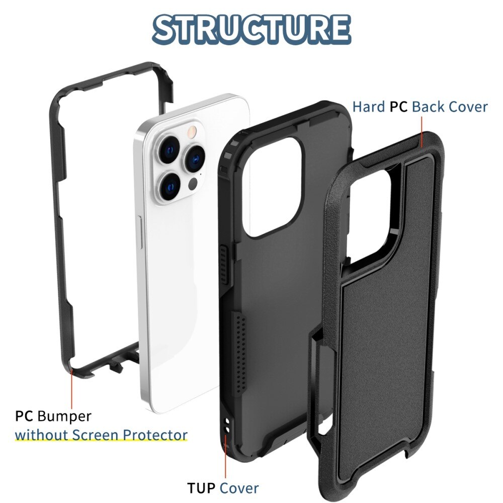 Extra Full Cover Case iPhone 14 Pro sort