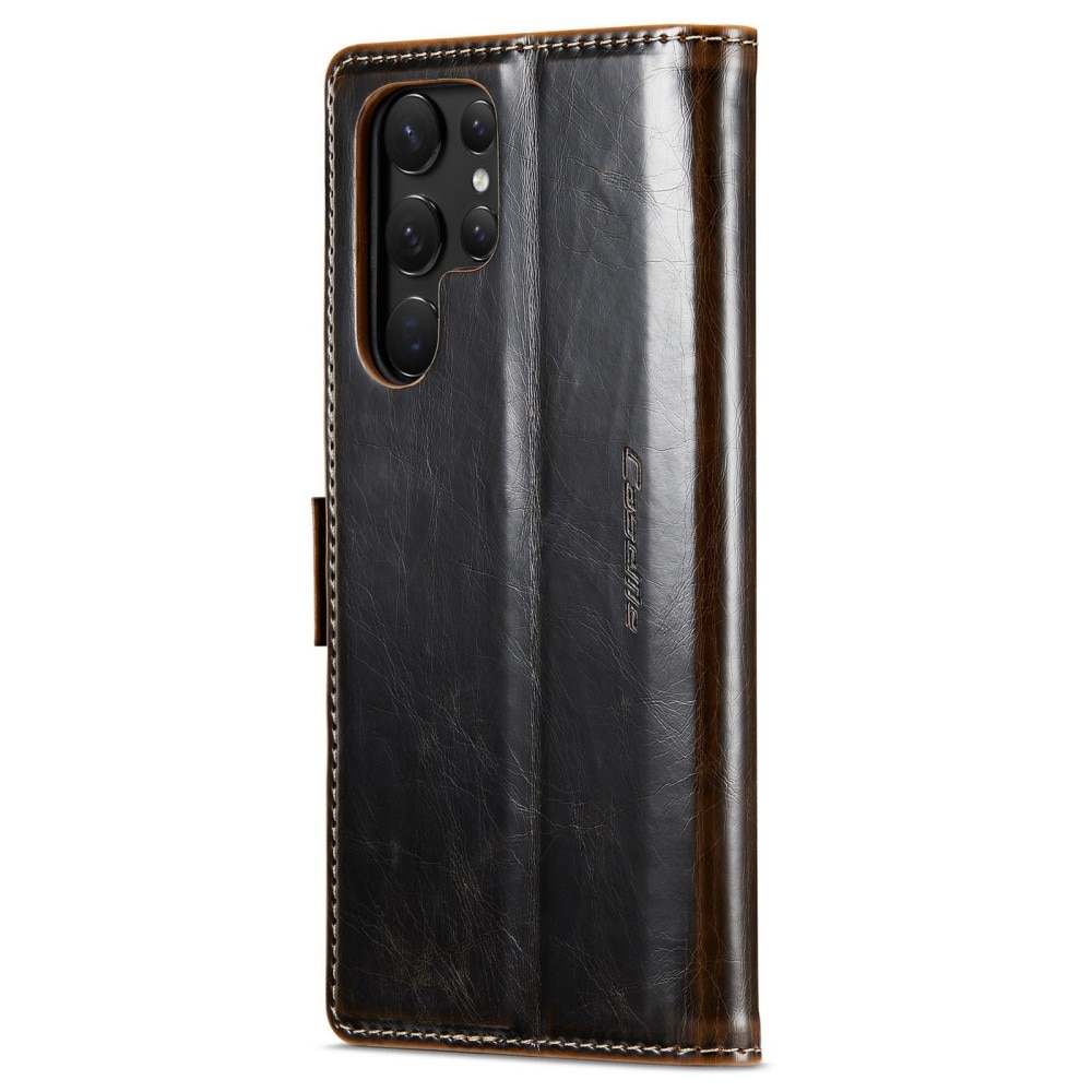 Leather Wallet Samsung Galaxy S22 Ultra brun