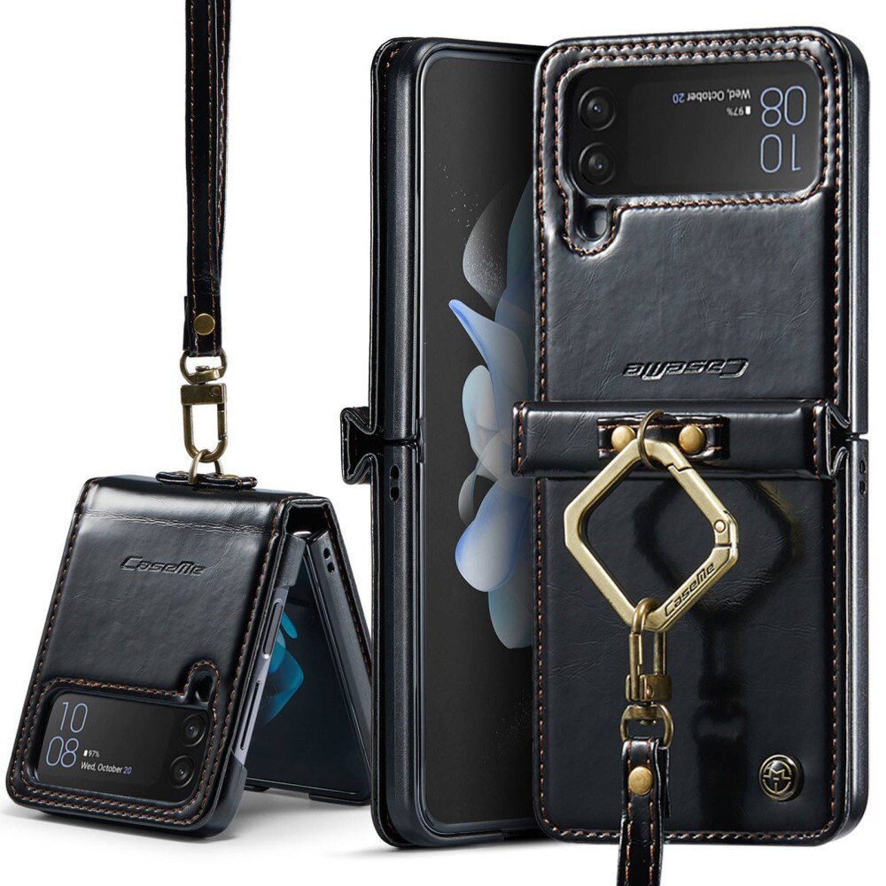 Leather Wallet Handstrap Samsung Galaxy Z Flip 4 sort