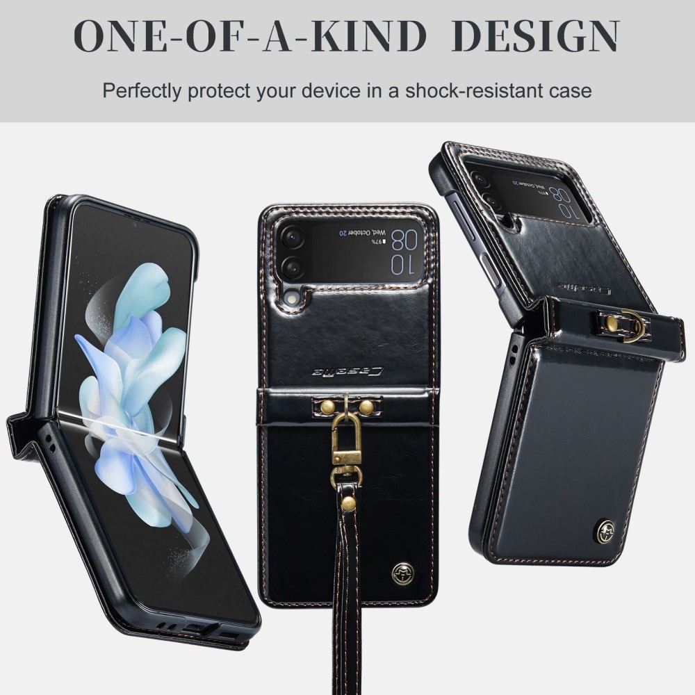 Leather Wallet Handstrap Samsung Galaxy Z Flip 4 sort