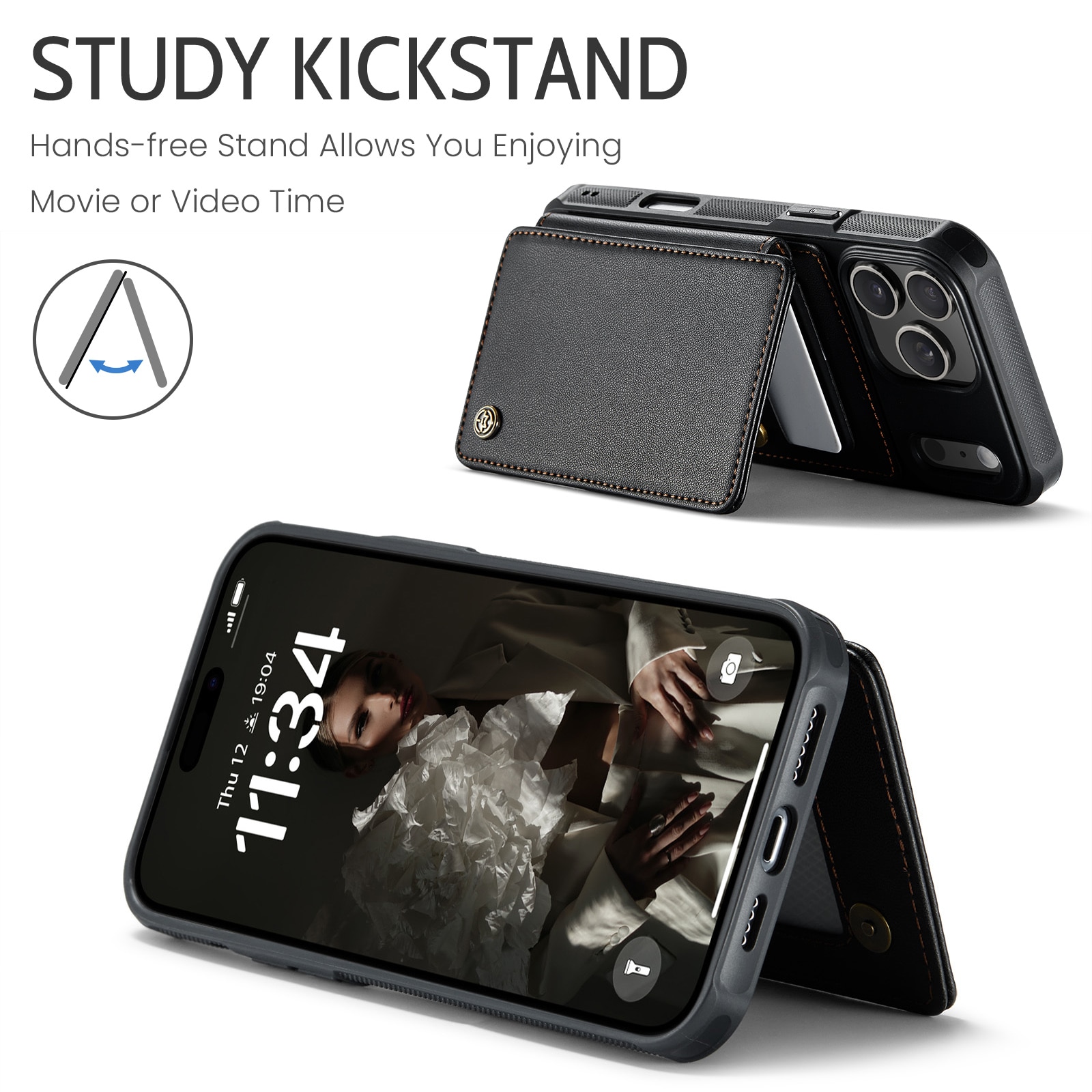 RFID blocking Tegnebog Cover iPhone 17 Pro sort