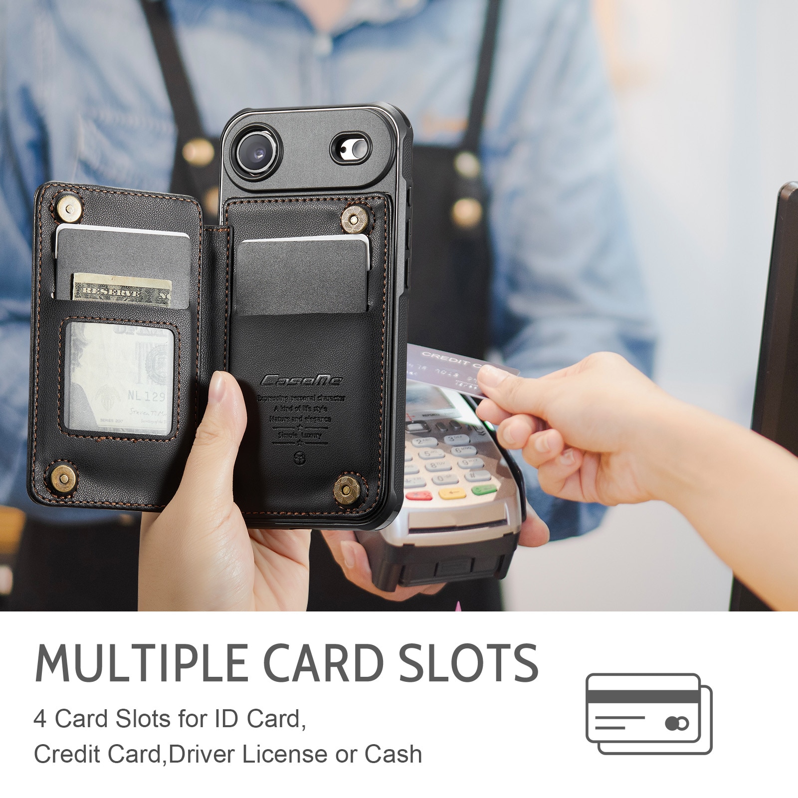 RFID blocking Tegnebog Cover iPhone Air sort