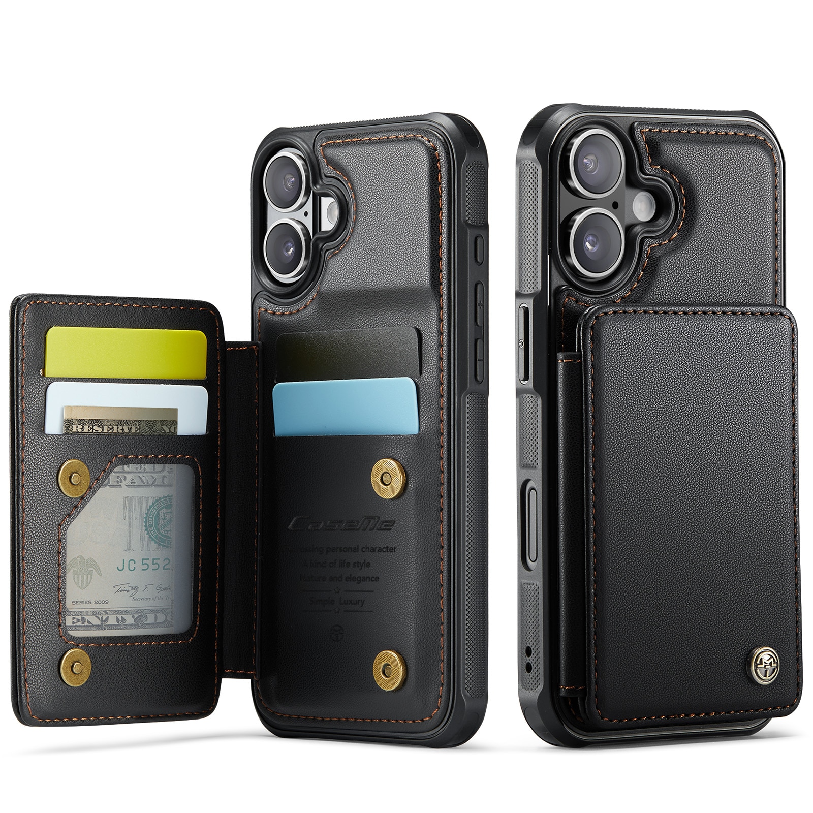 RFID blocking Tegnebog Cover iPhone 17 sort