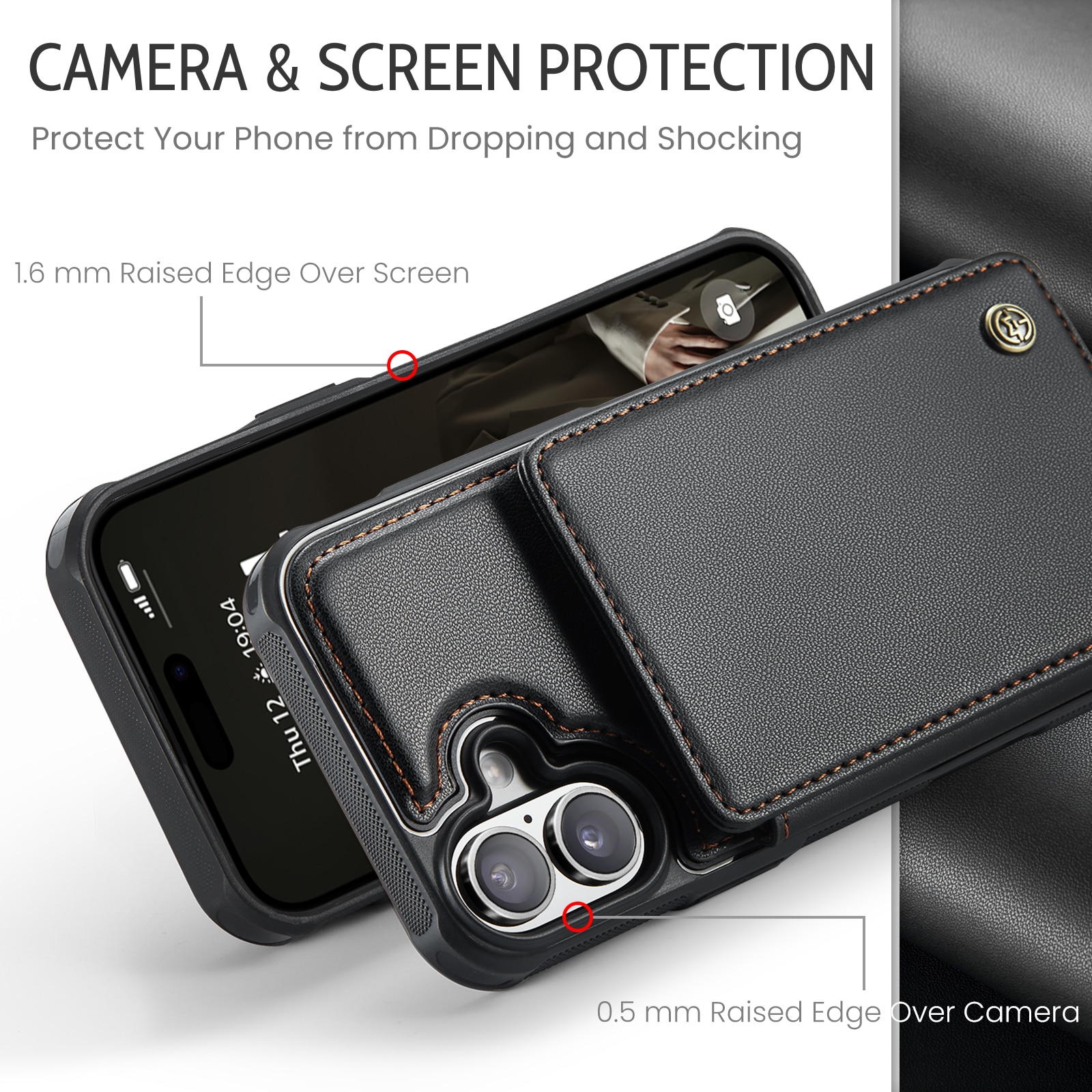 RFID blocking Tegnebog Cover iPhone 17 sort