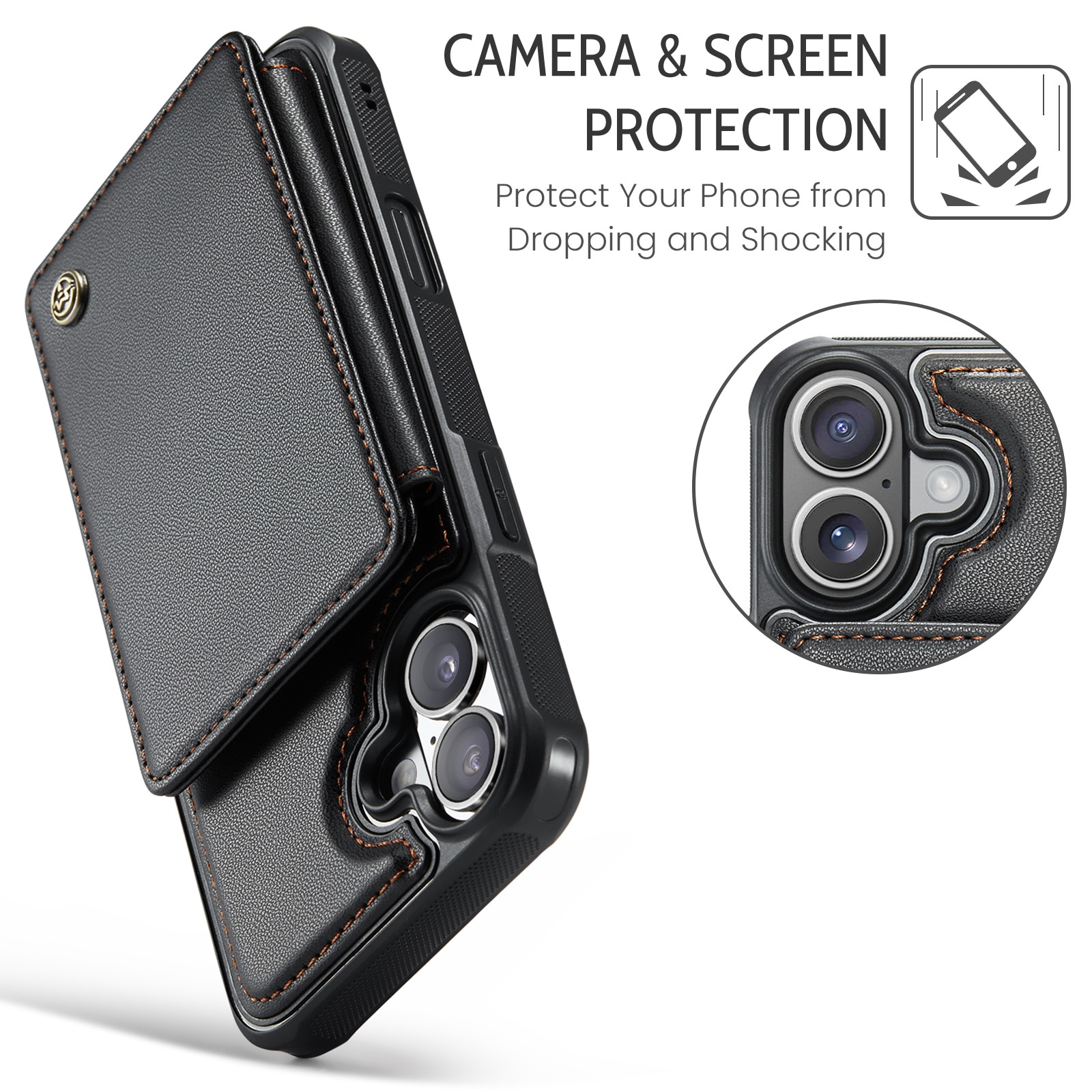 RFID blocking Tegnebog Cover iPhone 17 sort