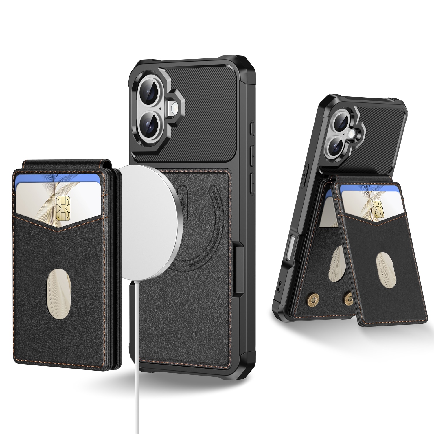 Magnetisk cover med kortholder iPhone 17 Sort