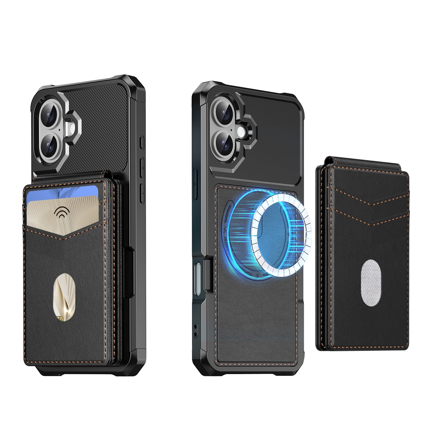 Magnetisk cover med kortholder iPhone 17 Sort