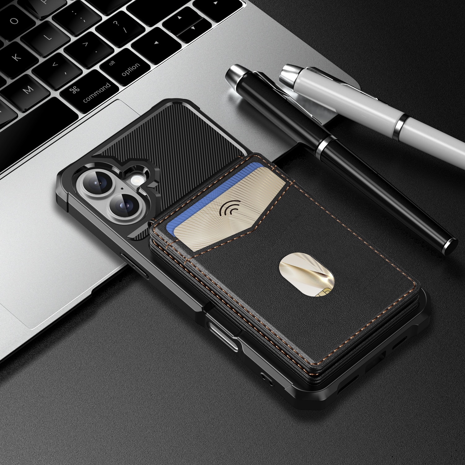Magnetisk cover med kortholder iPhone 17 Sort