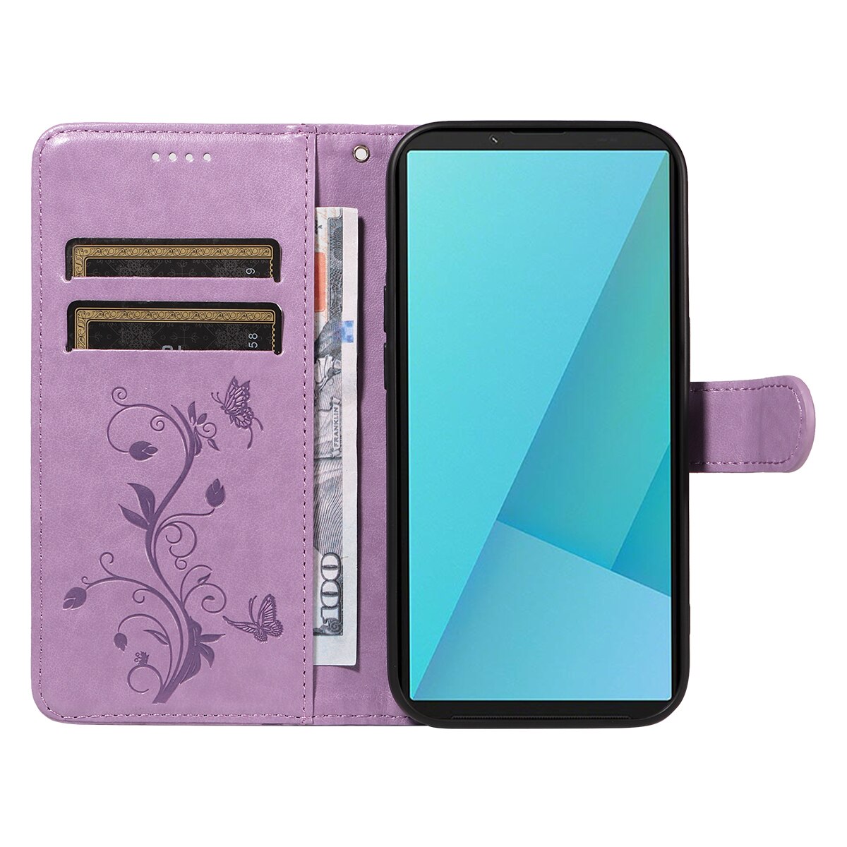 Læderetui Sommerfugle Sony Xperia 10 VII Lilla