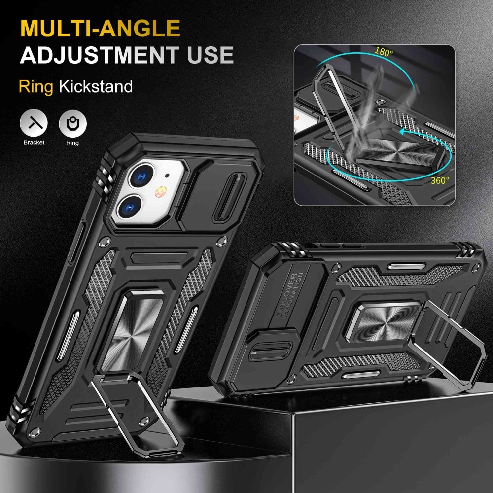 Hybridcover Tech Ring+Kamerabeskyttelse iPhone 11 sort