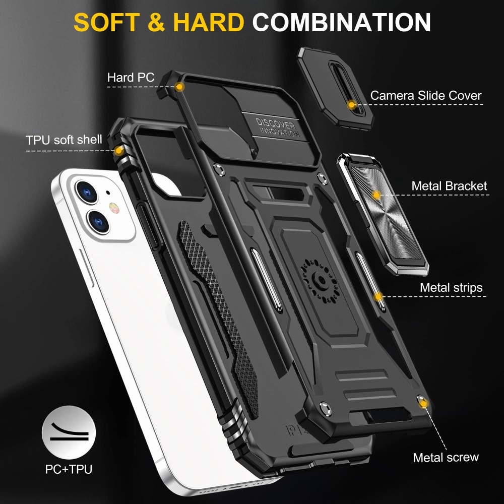 Hybridcover Tech Ring+Kamerabeskyttelse iPhone 11 sort